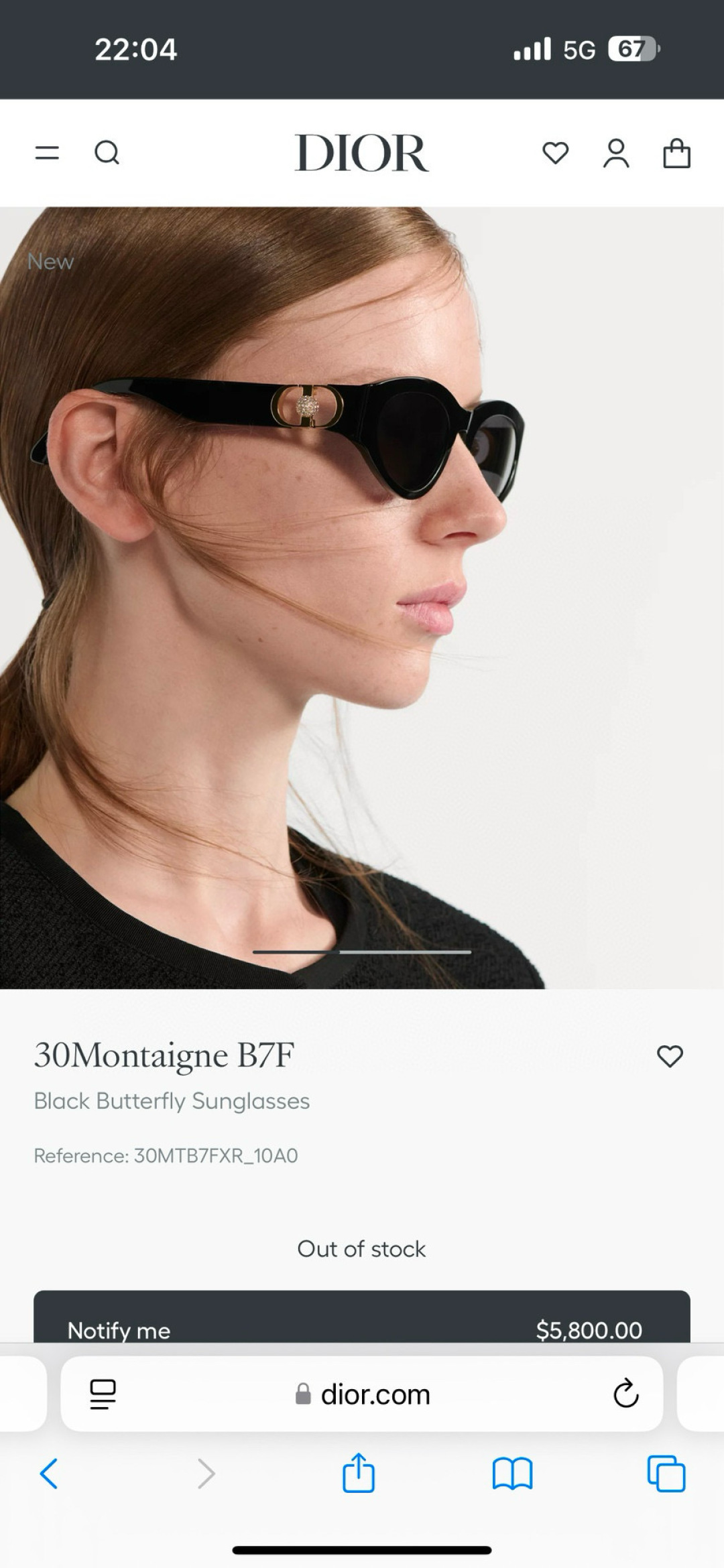 Dior 30Montaigne B7F Black Butterfly Sunglasses – Luxury Eyewear