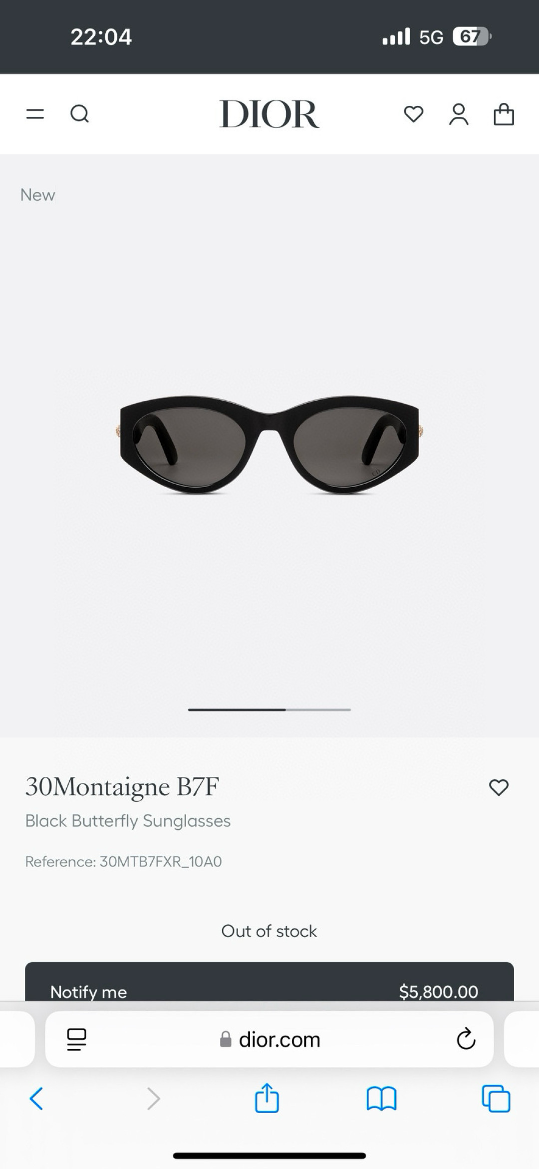 Dior 30Montaigne B7F Black Butterfly Sunglasses – Luxury Eyewear