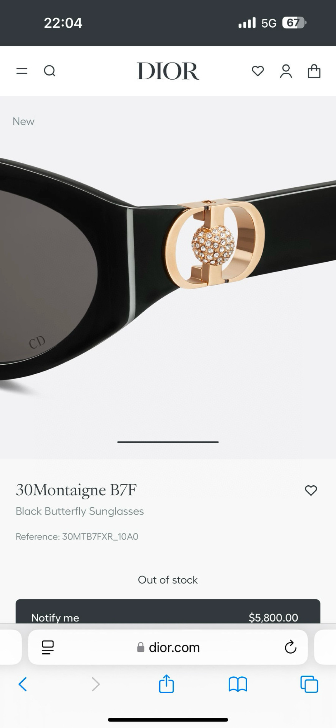 Dior 30Montaigne B7F Black Butterfly Sunglasses – Luxury Eyewear