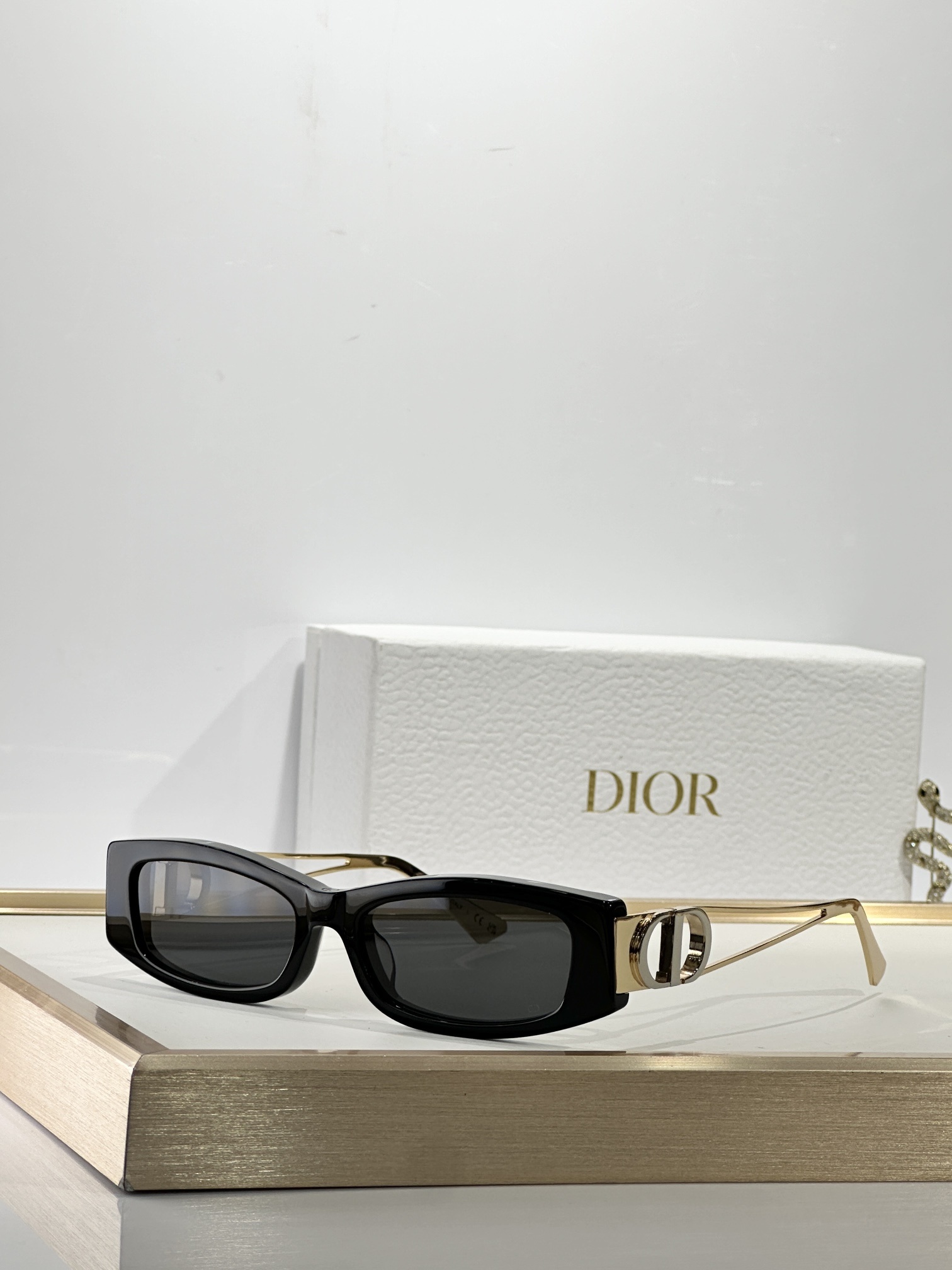 Dior Signature Rectangular Sunglasses – Gold CD Logo Collection