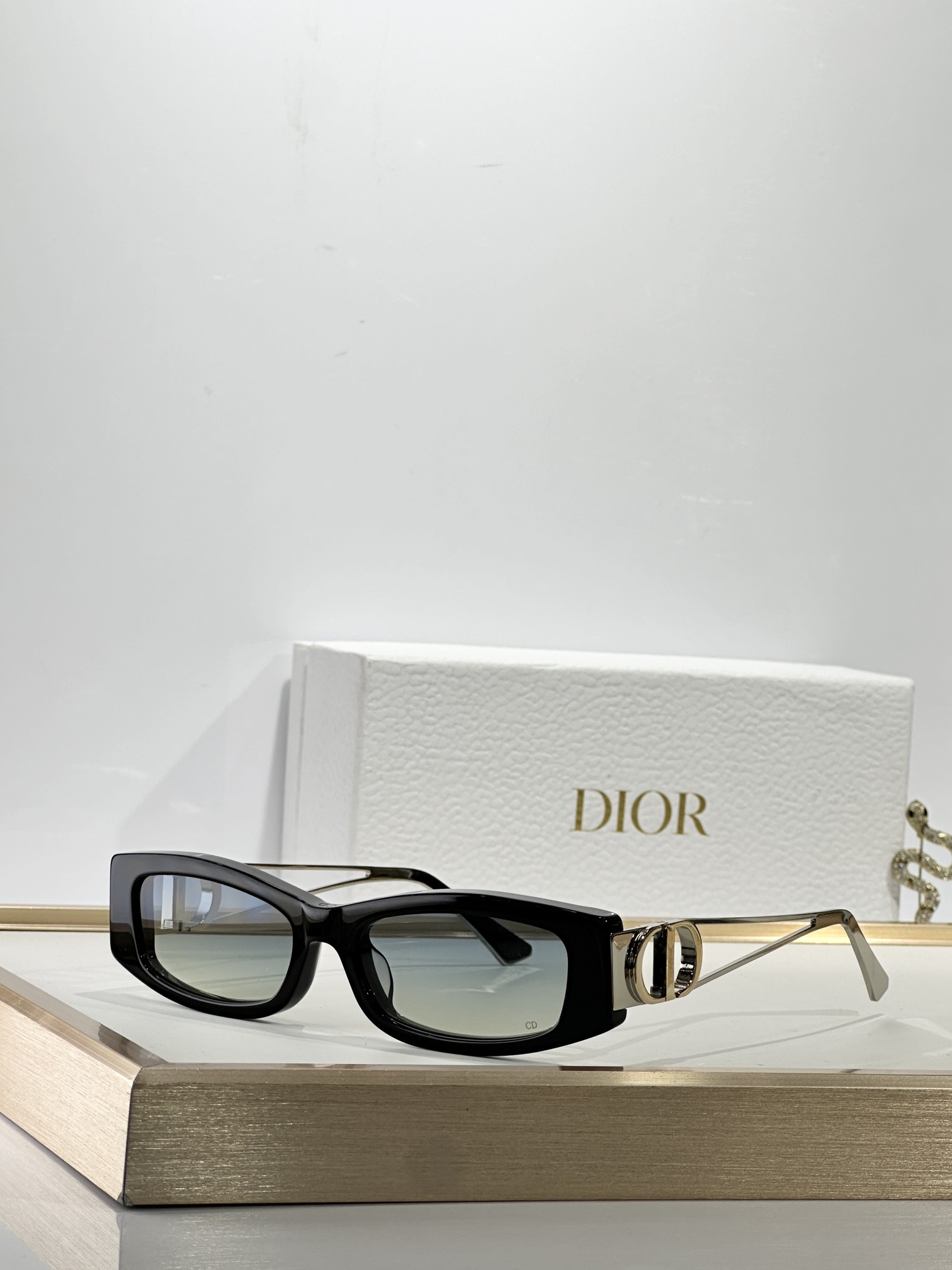 Dior Signature Rectangular Sunglasses – Gold CD Logo Collection