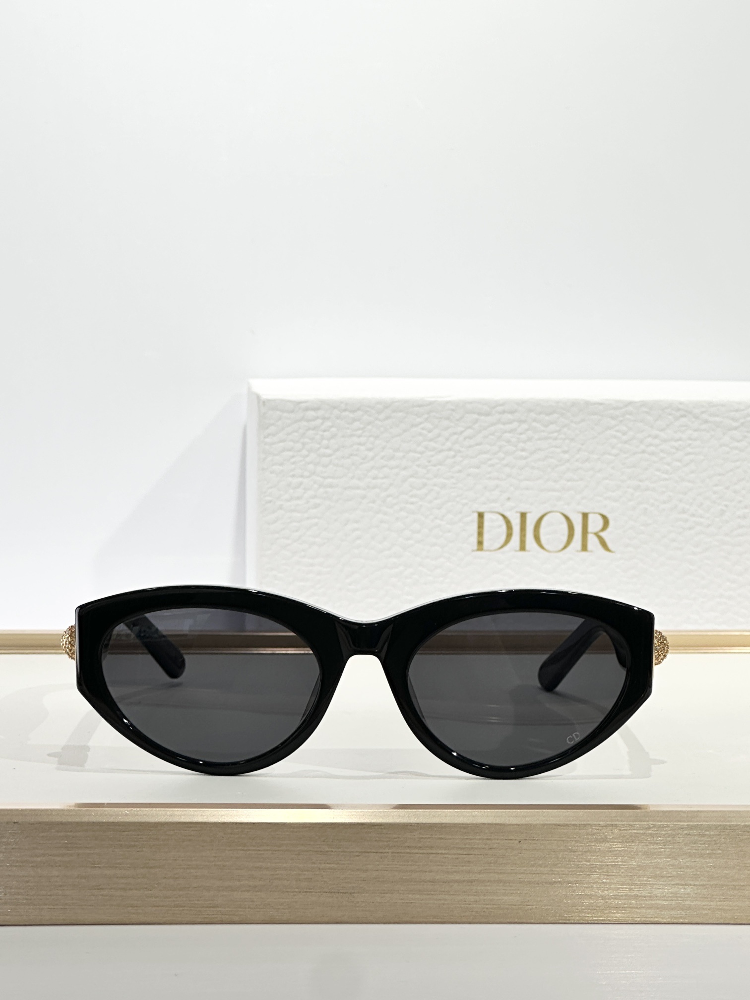 Dior 30Montaigne B7F Black Butterfly Sunglasses with Crystal CD Logo