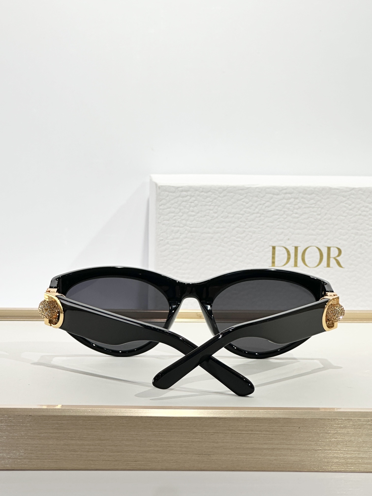 Dior 30Montaigne B7F Black Butterfly Sunglasses with Crystal CD Logo