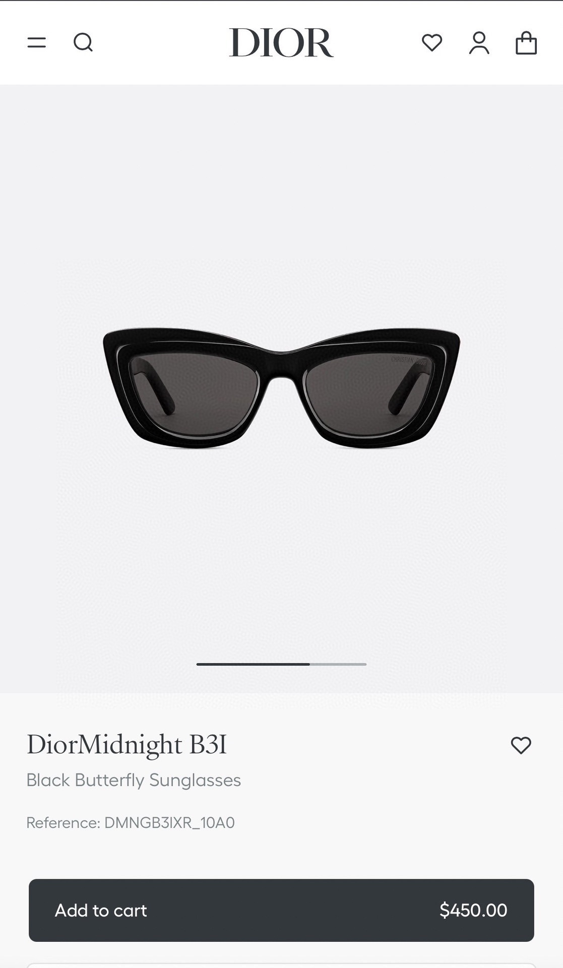 Dior Midnight B3I Black Butterfly Sunglasses – Elegant Design