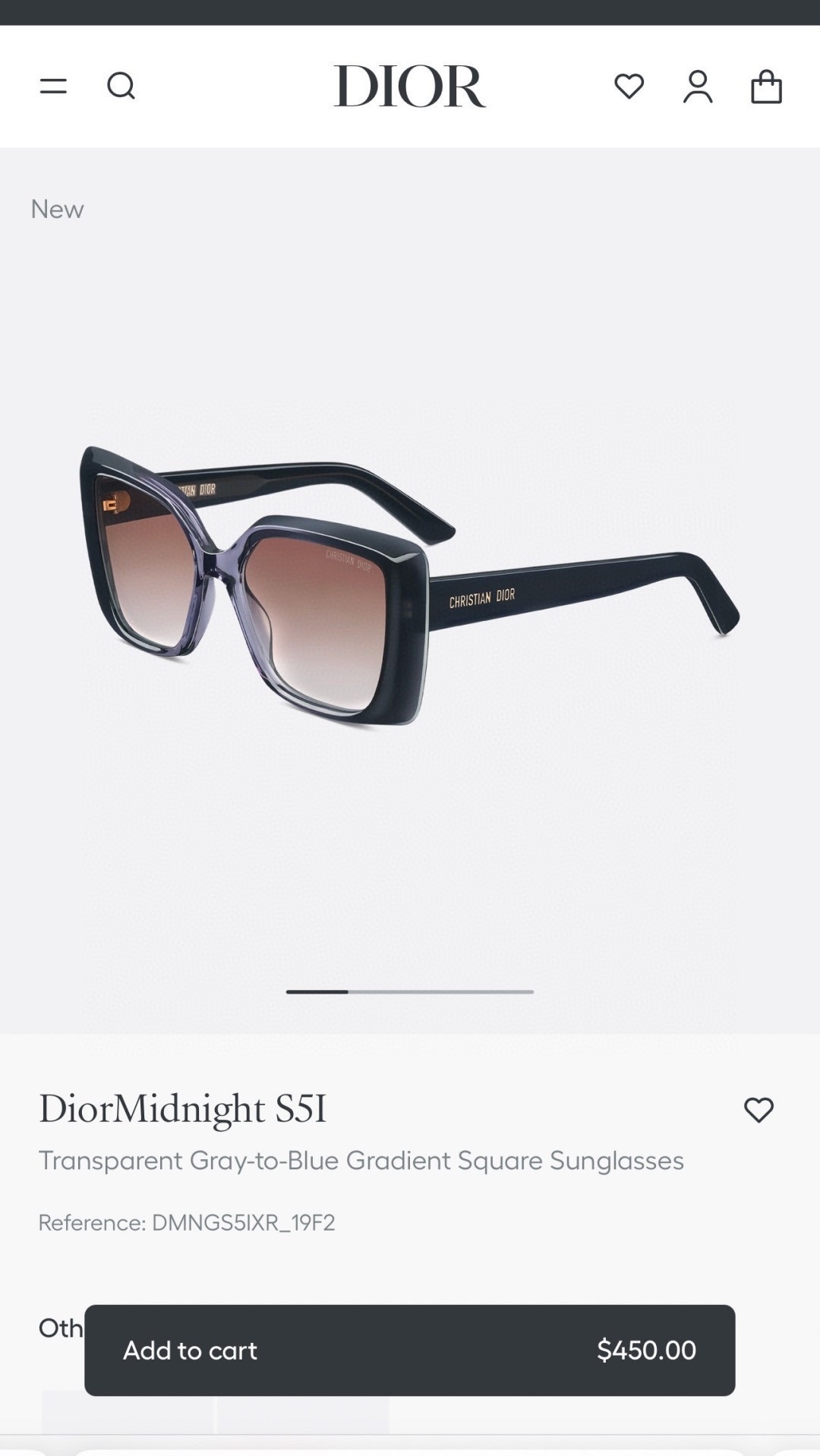 Dior Gray-Blue Gradient Sunglasses – DiorMidnight S5I Gray-Blue