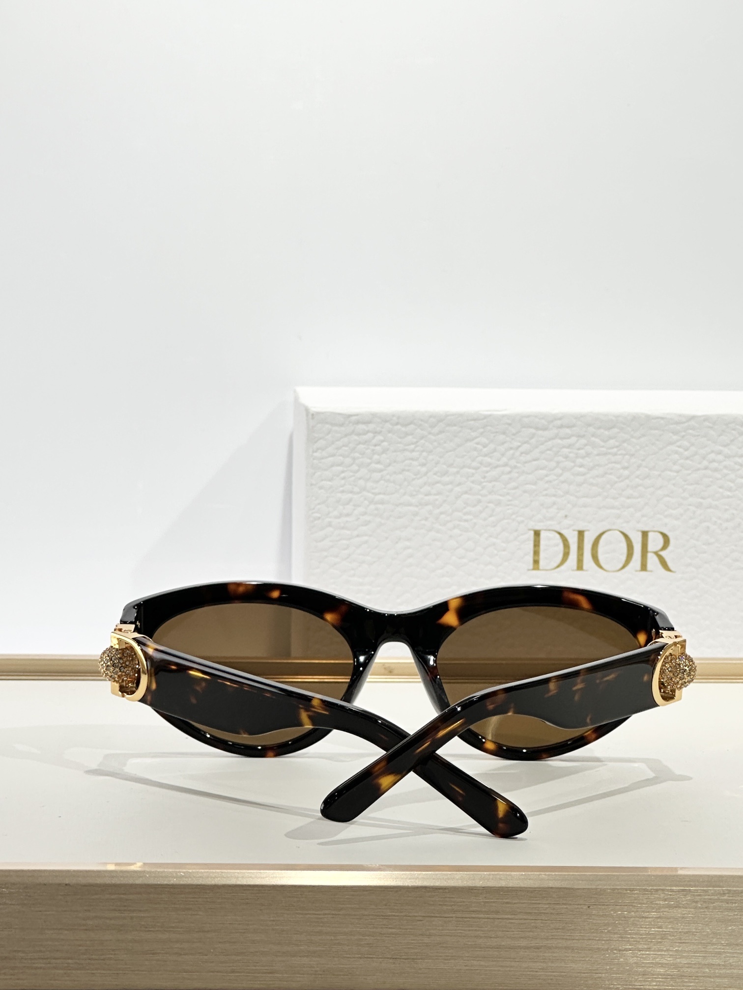 Dior Luxury Cat-Eye Sunglasses with Crystal CD Logo