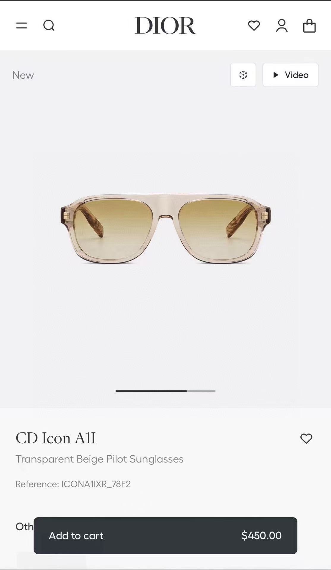 cd Dior Beige Pilot Sunglasses – Dior CD Icon A1I Beige Pilot