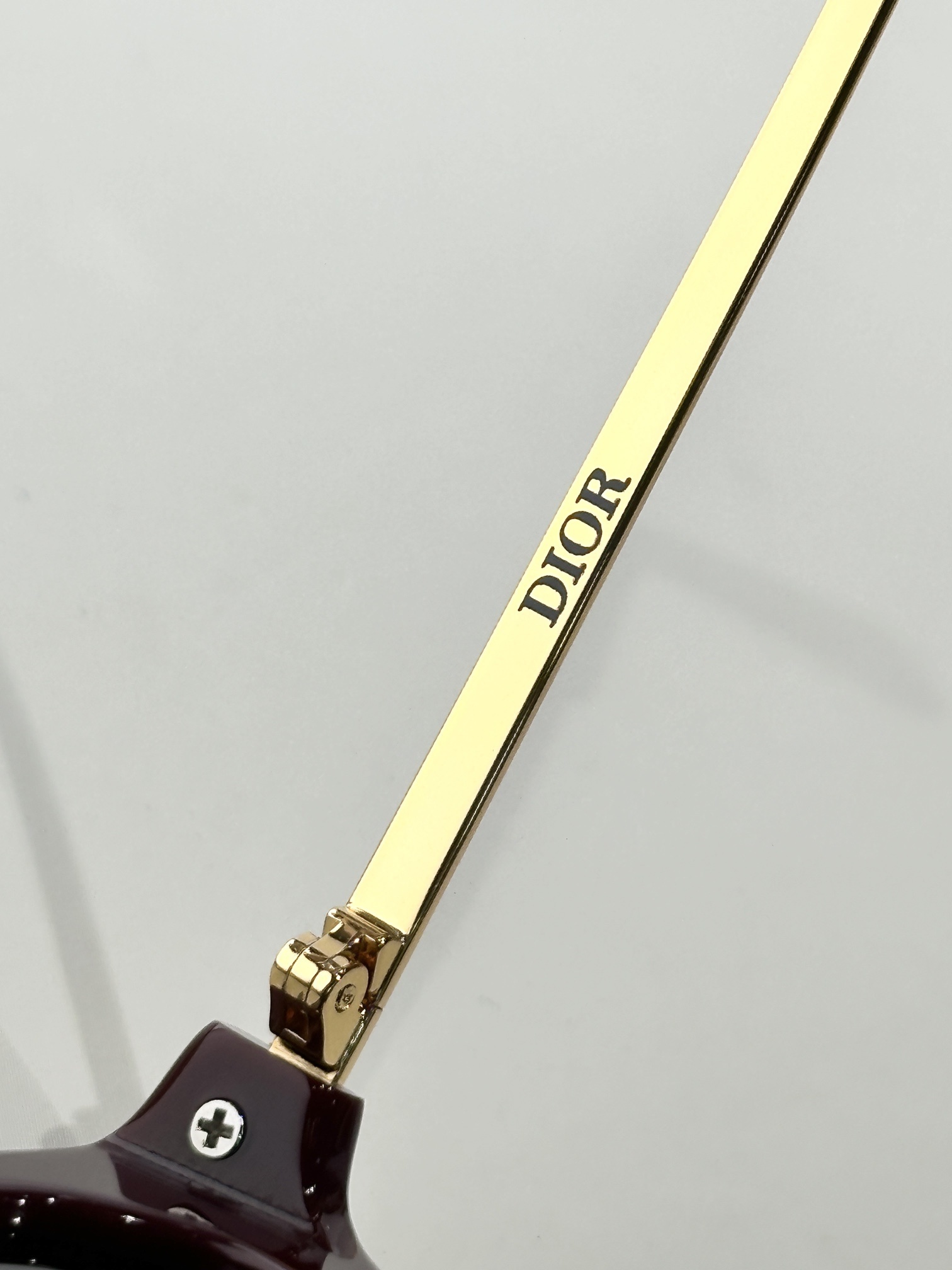 Dior Burgundy Cat-Eye Sunglasses with Gold Metal Temples