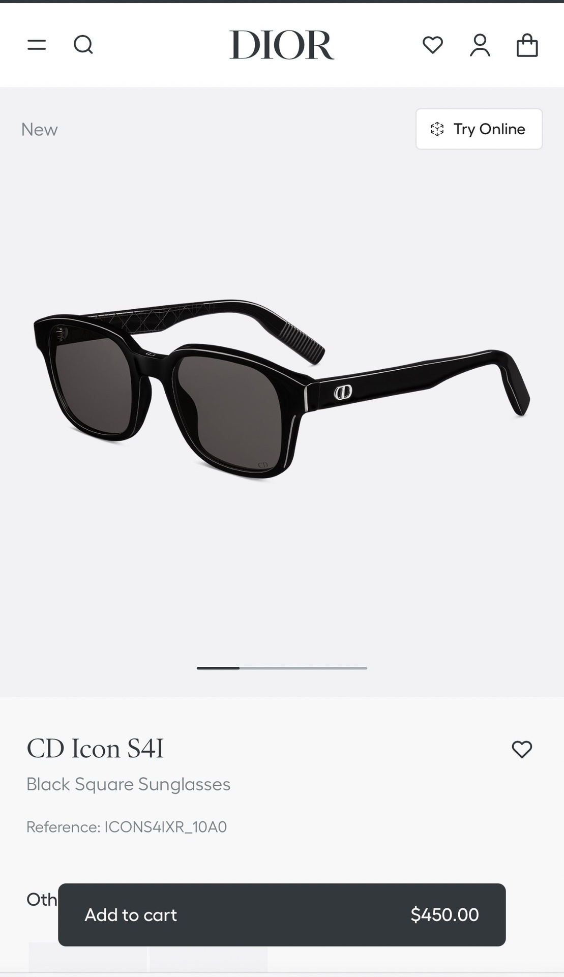 Dior CD Icon S4I Transparent Blue Square Sunglasses