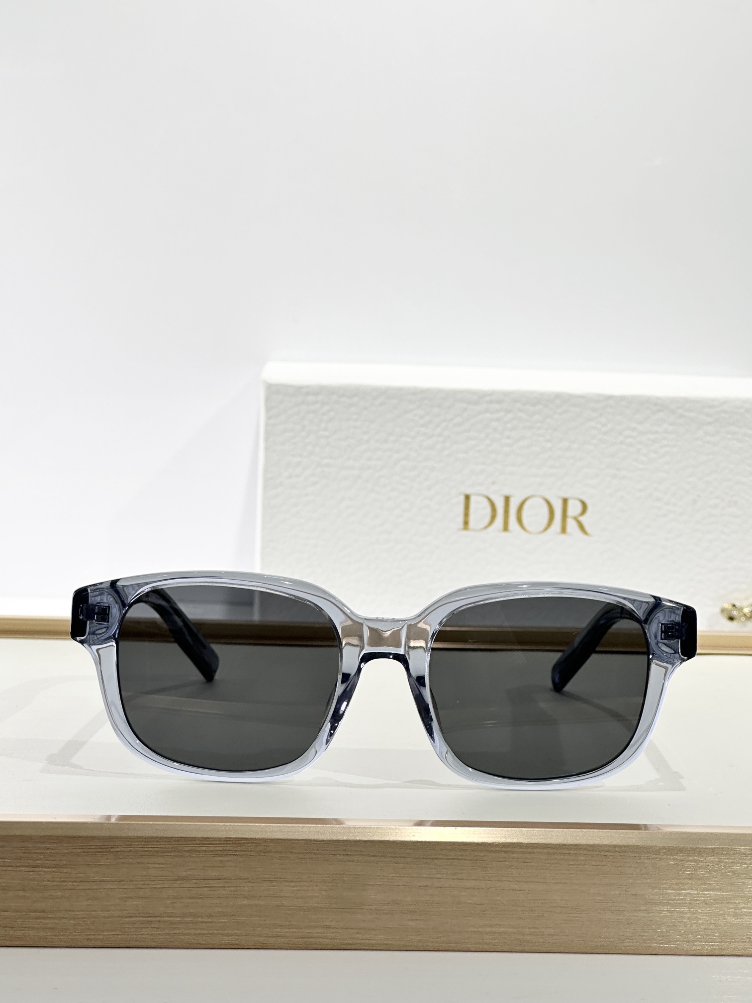 Dior Square Sunglasses in Translucent Blue Acetate