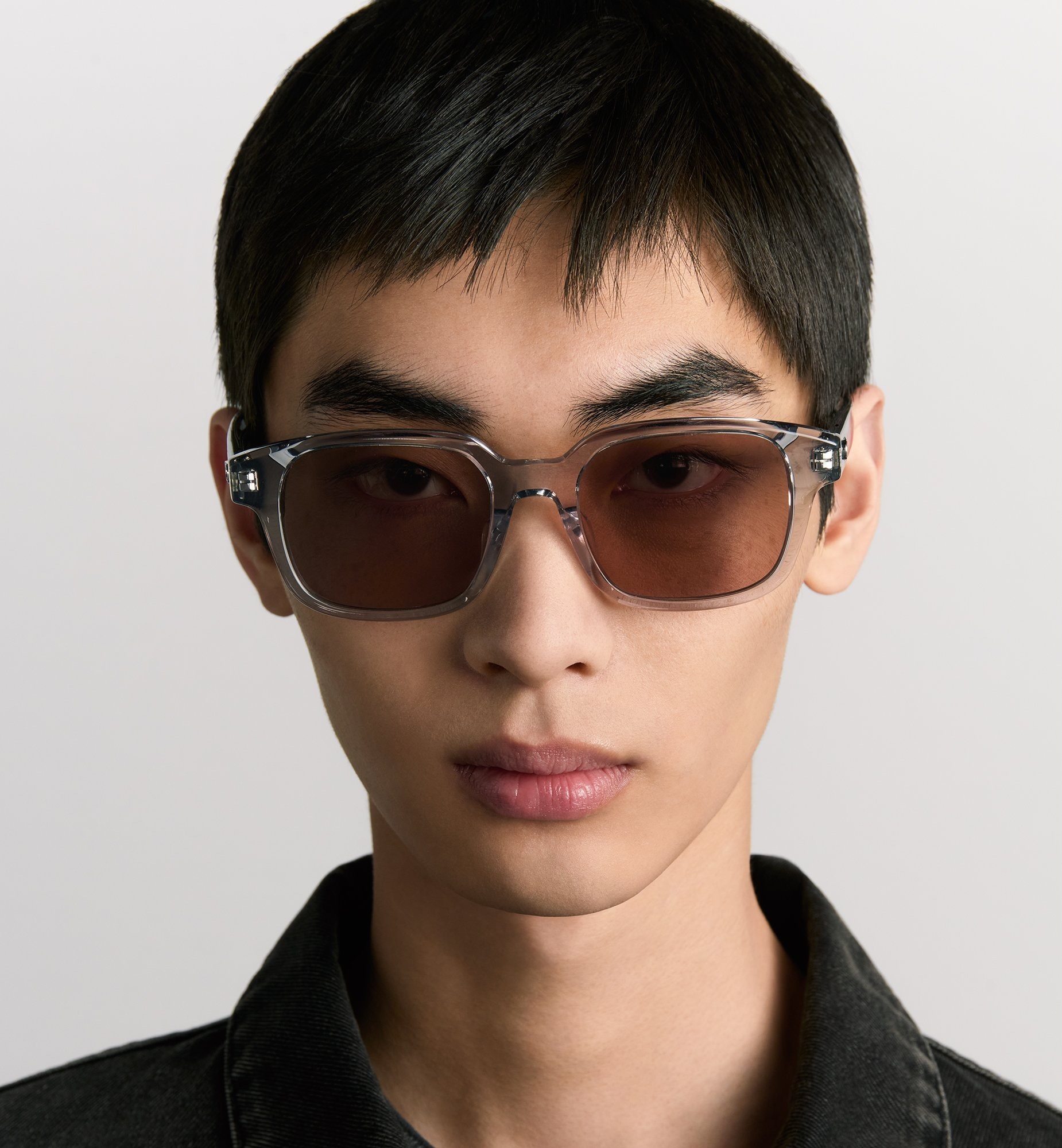 Dior BlackSuit S10I Transparent Grey Square Sunglasses