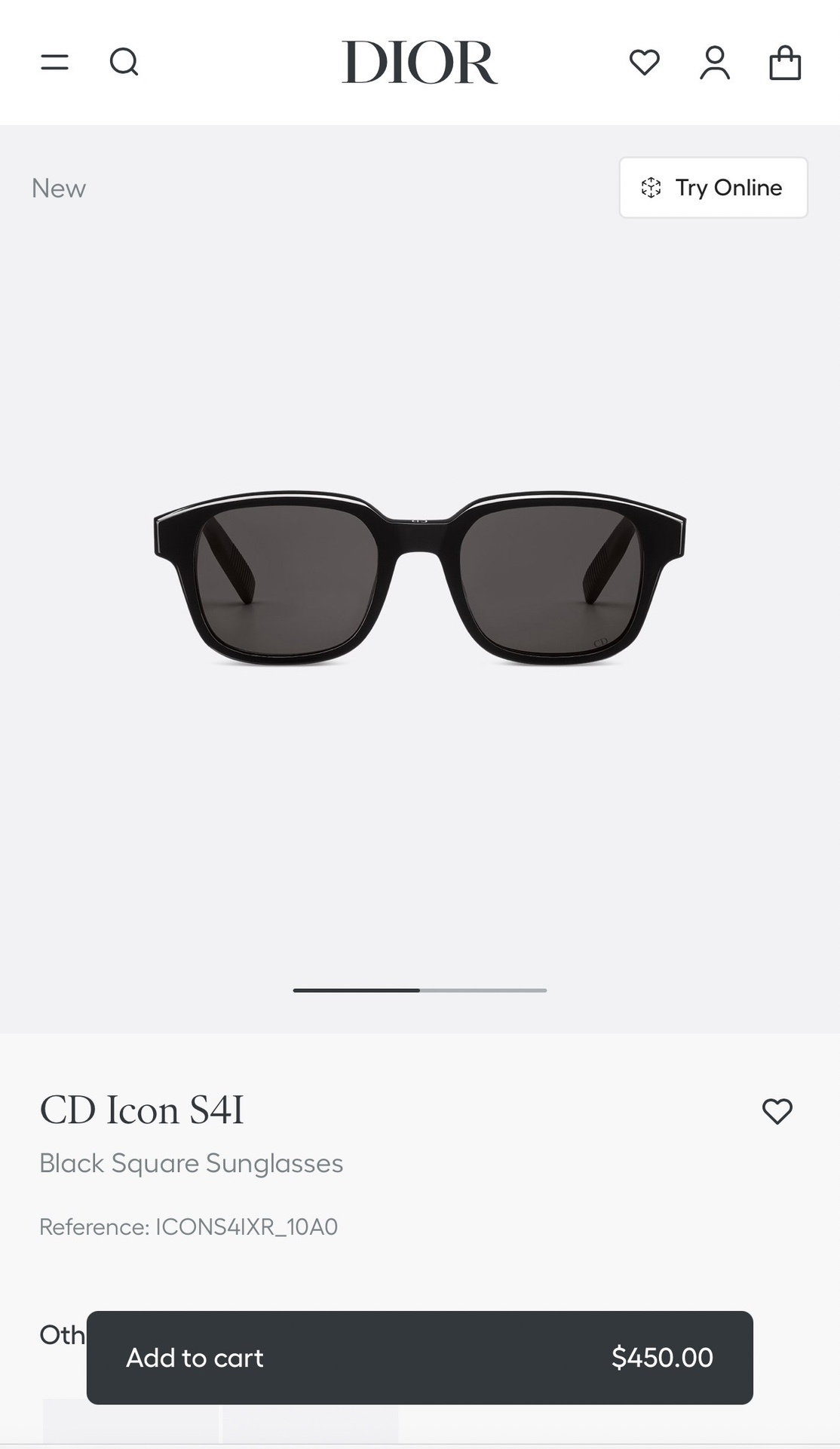 Dior CD Icon S4I Black Square Sunglasses – Luxury Men’s Eyewear