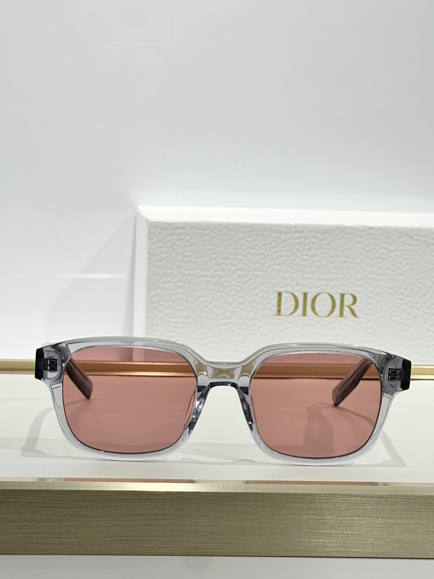 Dior CD Icon S4I Transparent Gray Square Sunglasses