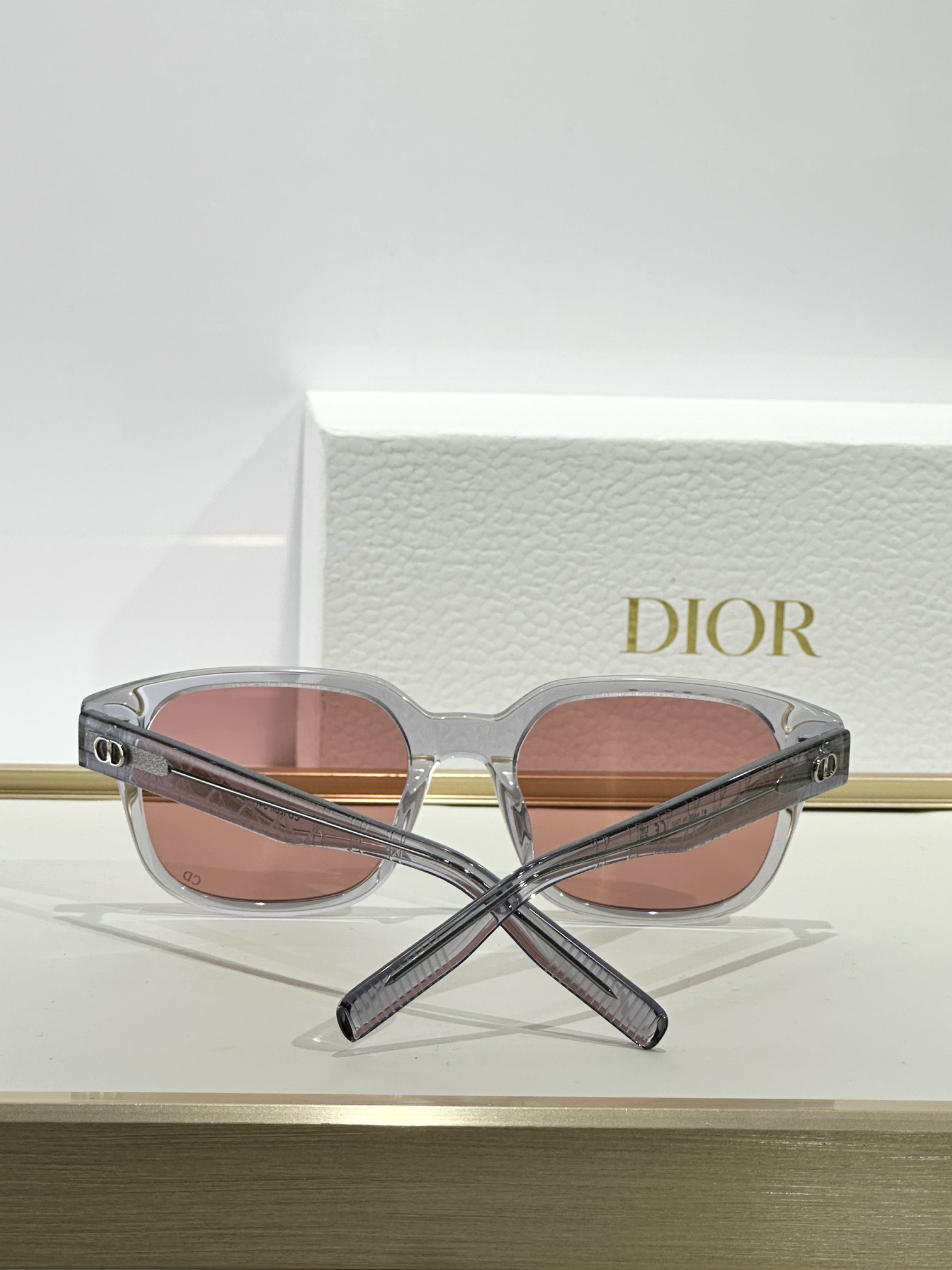 Dior CD Icon S4I Transparent Gray Square Sunglasses