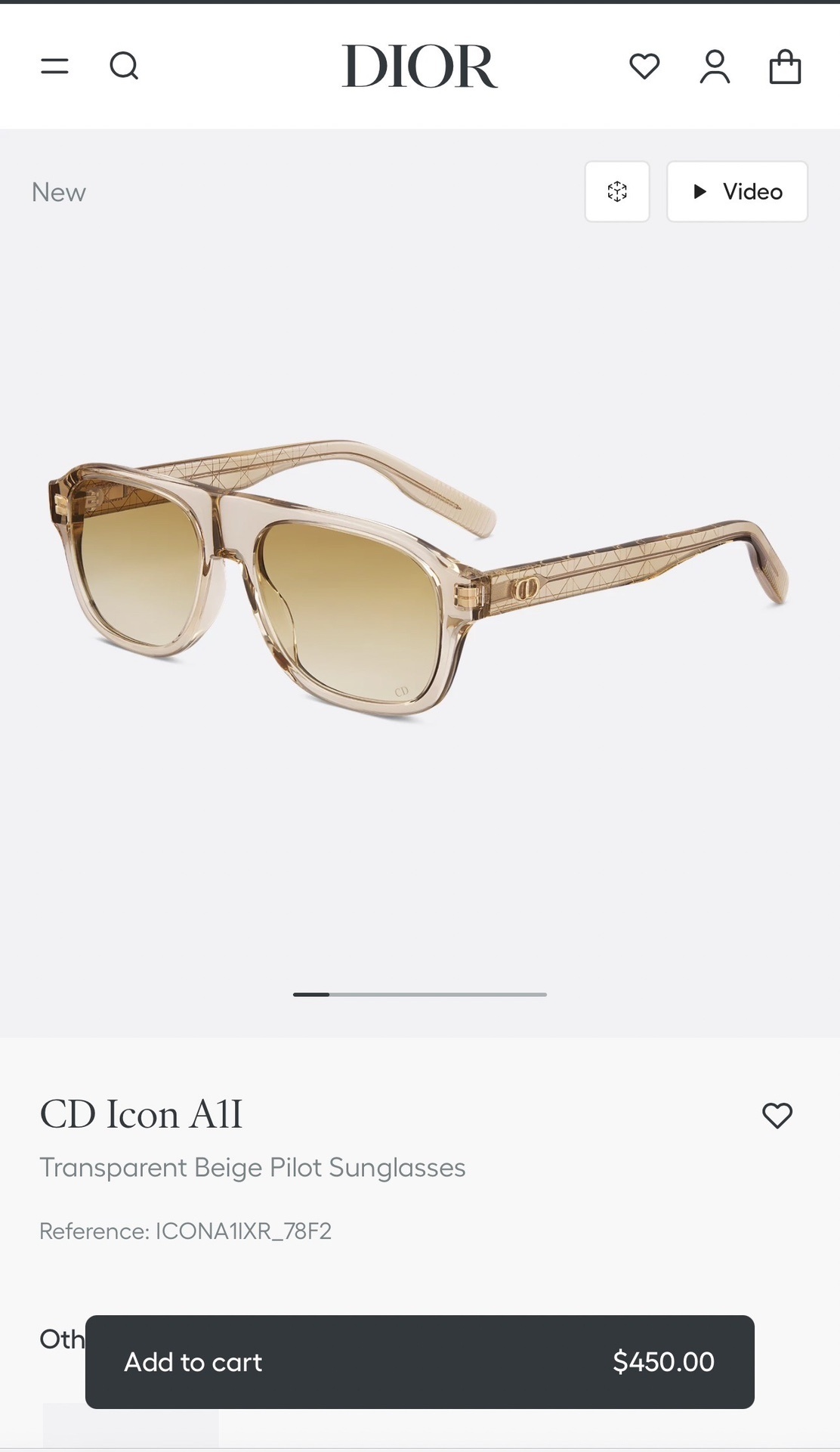 Dior Beige Pilot Sunglasses – Dior Beige Transparent CD Icon A1I Pilot