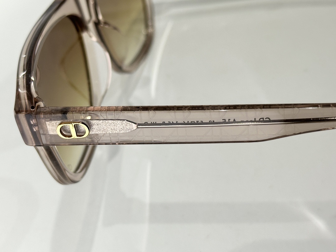 Dior CD Icon A1I Transparent Beige Pilot Sunglasses