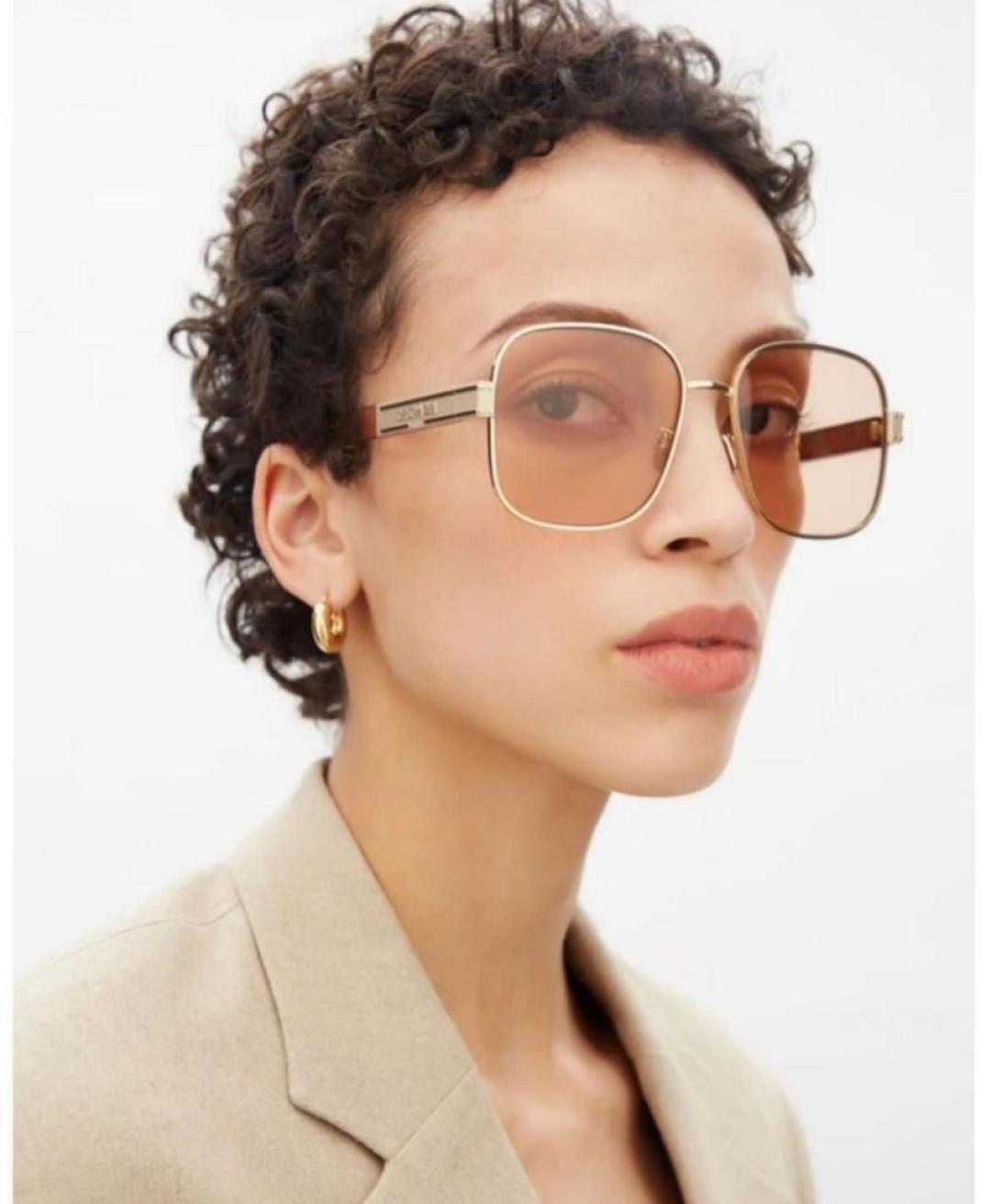Luxury Oversized Square Sunglasses with Gold Signature Detail