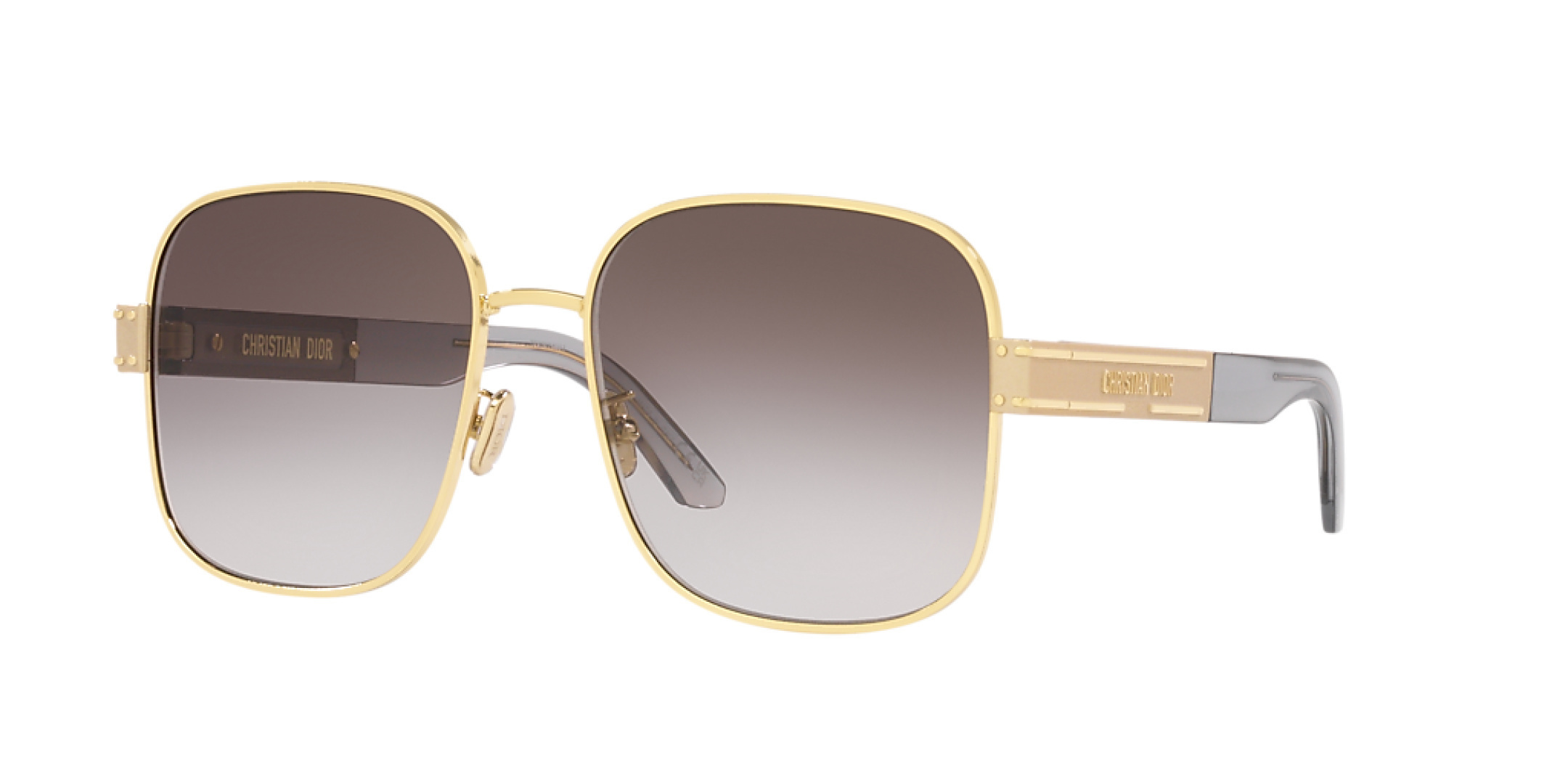 Luxury Oversized Square Sunglasses with Gold Signature Detail