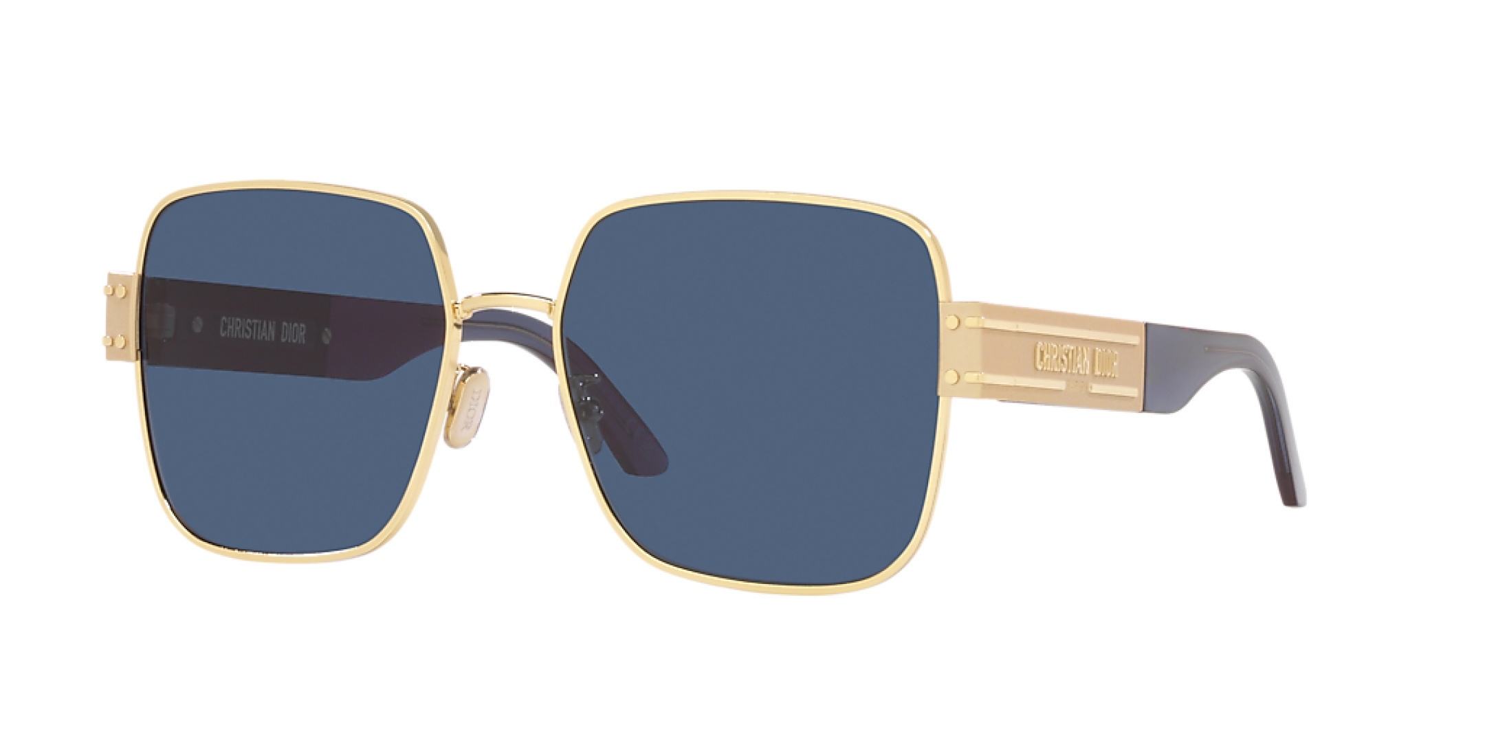 Luxury Oversized Square Sunglasses with Gold Signature Detail