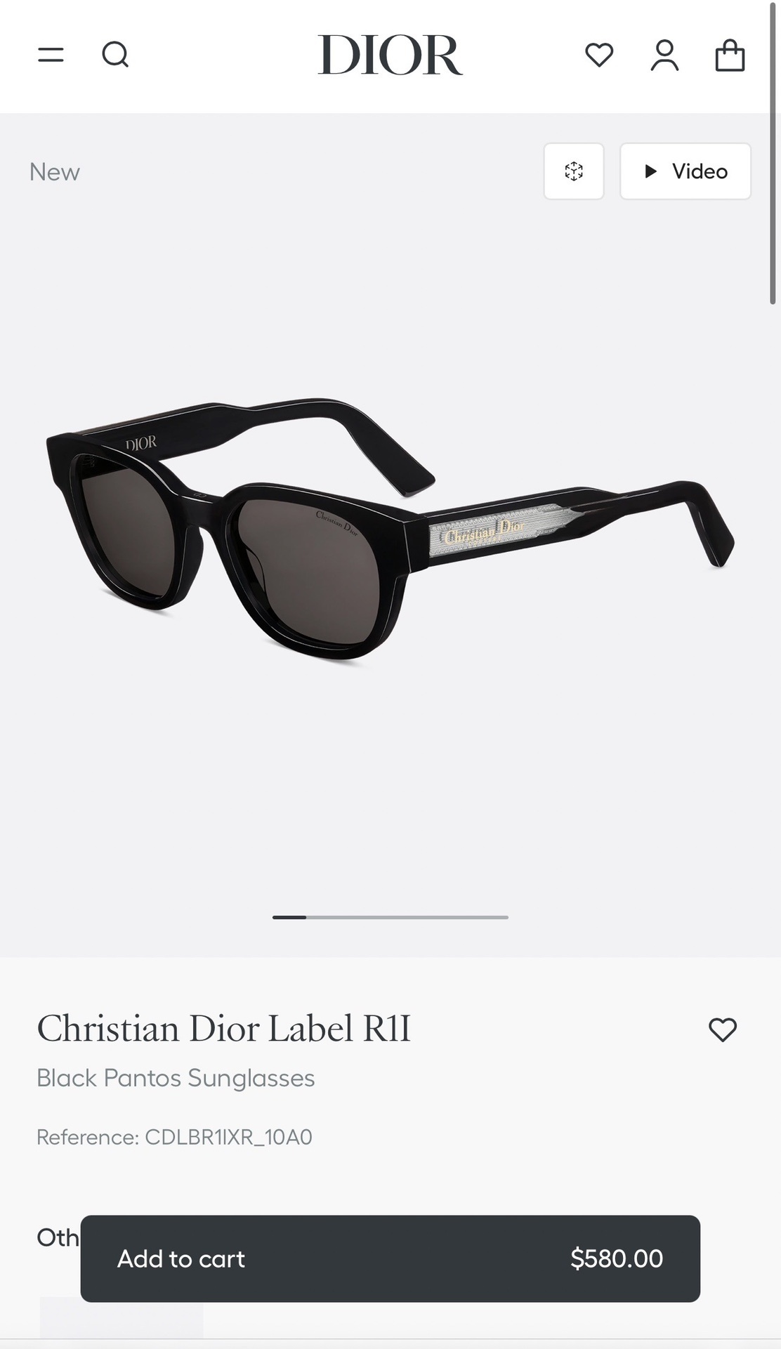 Dior Black Pantos Sunglasses – Dior Label RII Black Pantos Sunglasses