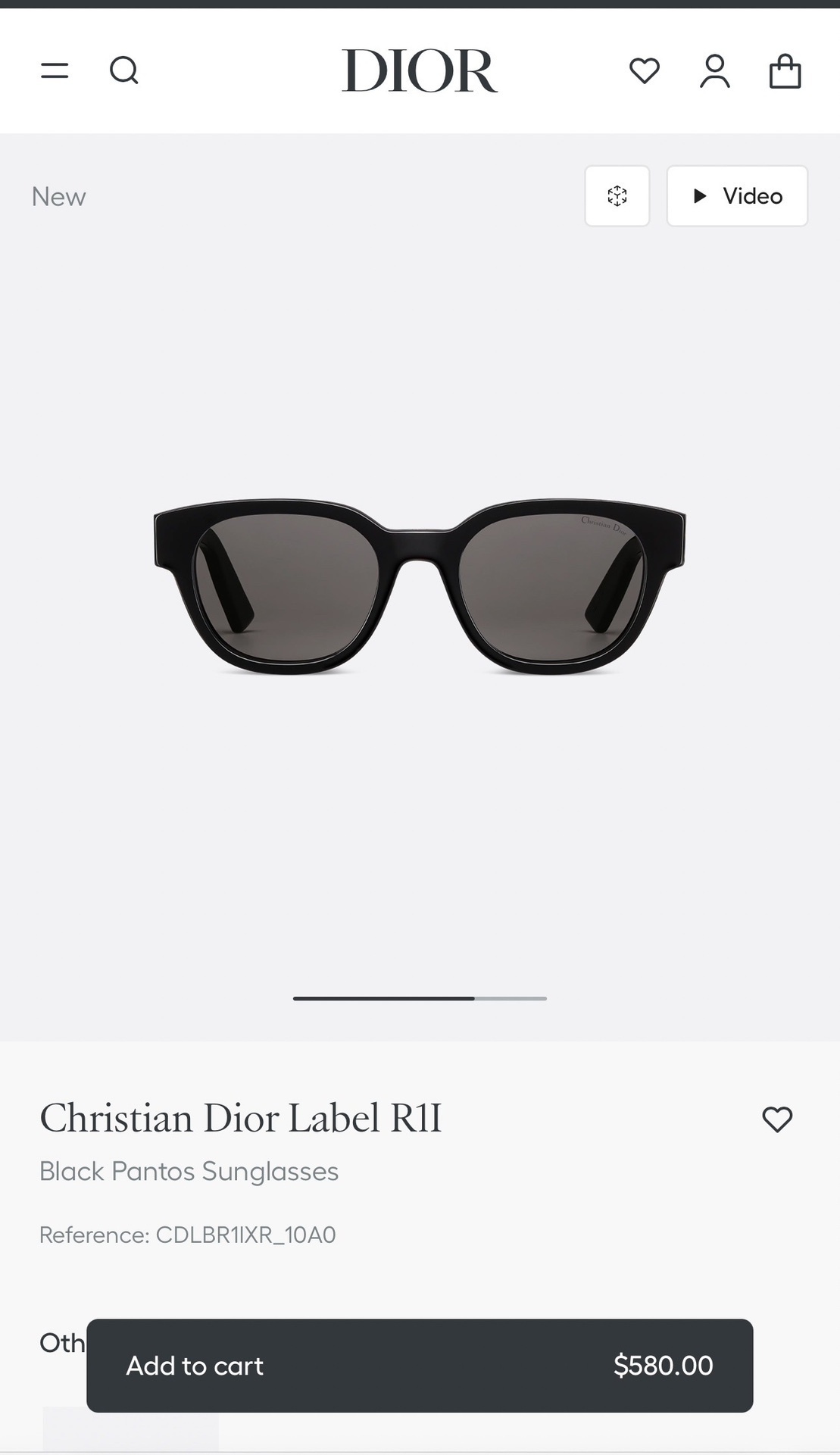 Christian Dior Label R1I Black Pantos Sunglasses