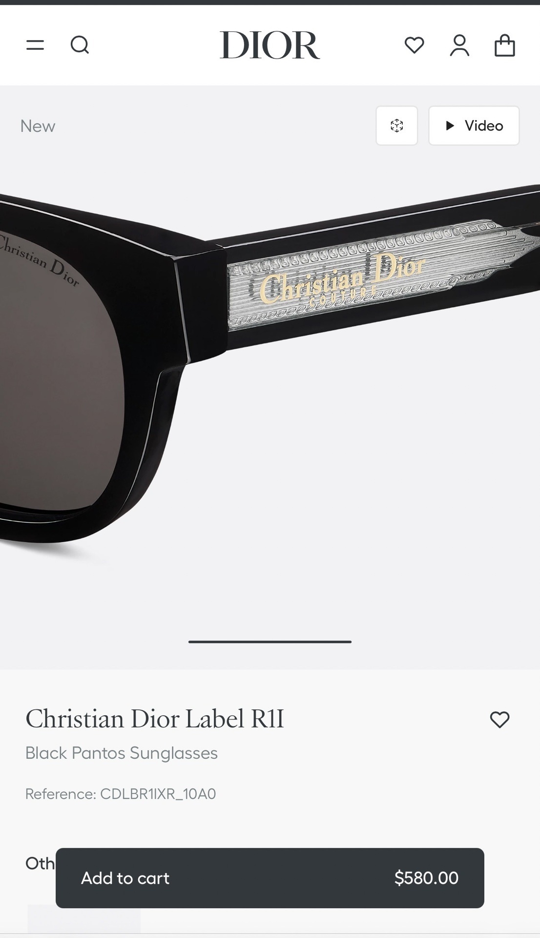 Christian Dior Label R1I Black Pantos Sunglasses