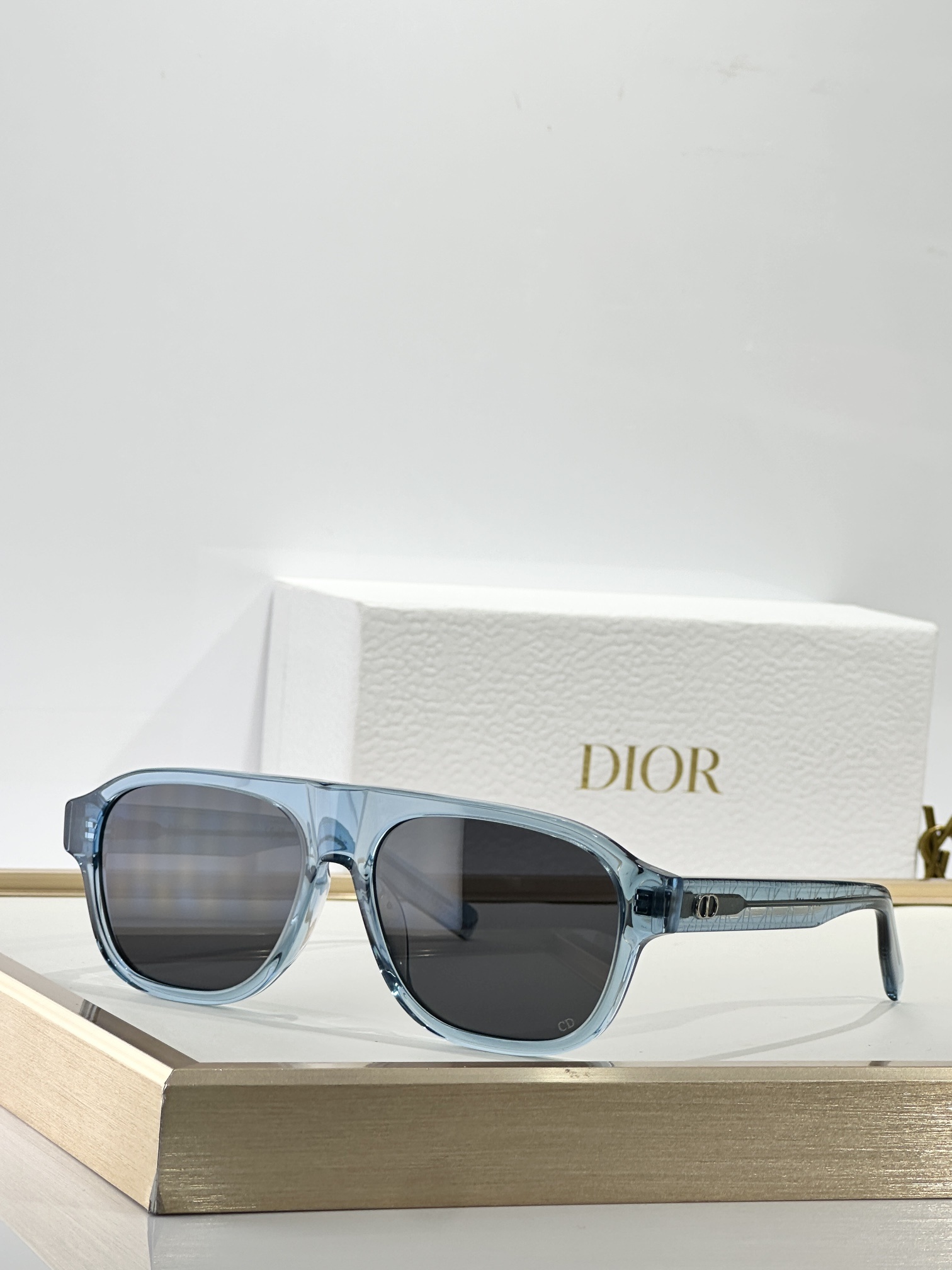 Dior Navigator Sunglasses with Gold CD Logo – Black Acetate