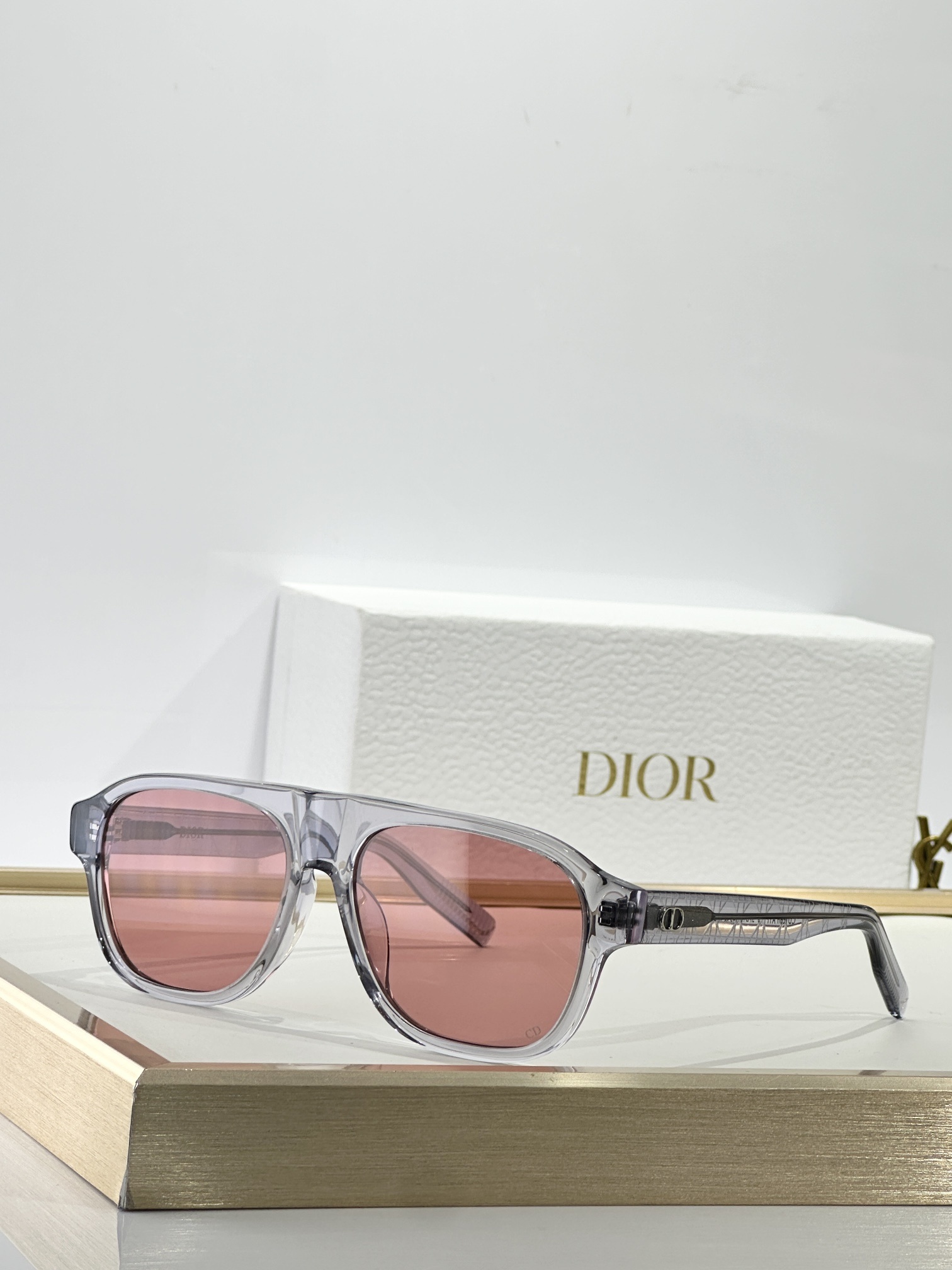 Dior Navigator Sunglasses with Gold CD Logo – Black Acetate