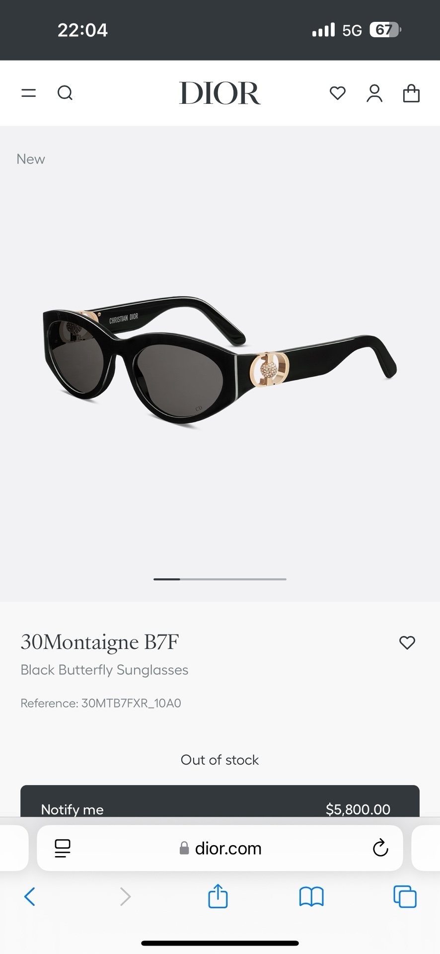 30montaigne Dior Black Butterfly Sunglasses – Dior 30Montaigne B7F