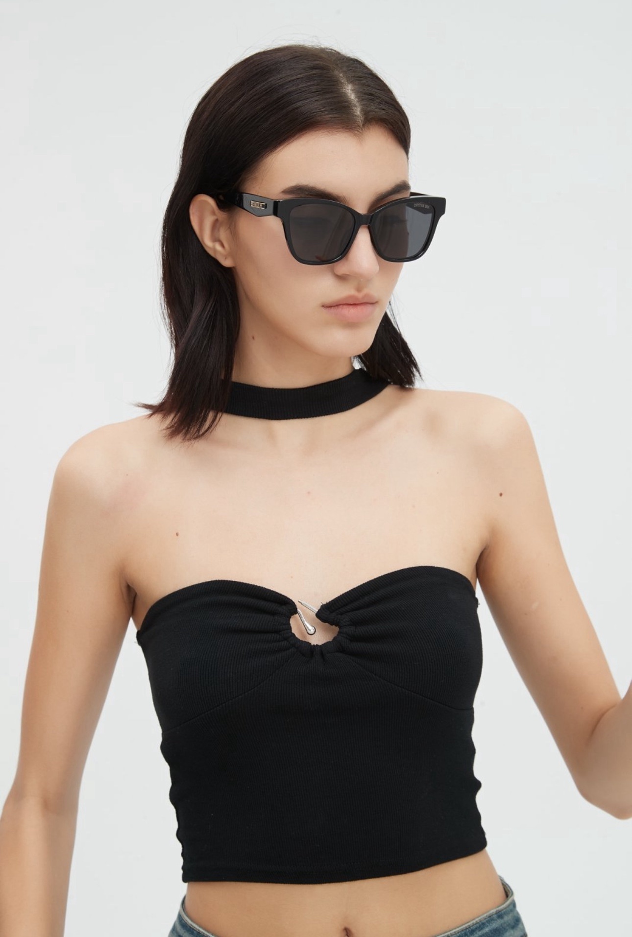 Christian Dior Black Oversized Cat-Eye Sunglasses for Women