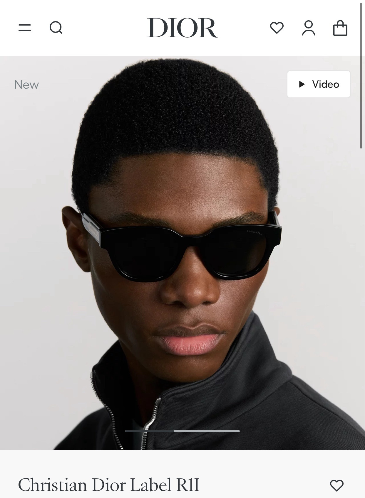 Christian Dior Couture Black Square Sunglasses for Men