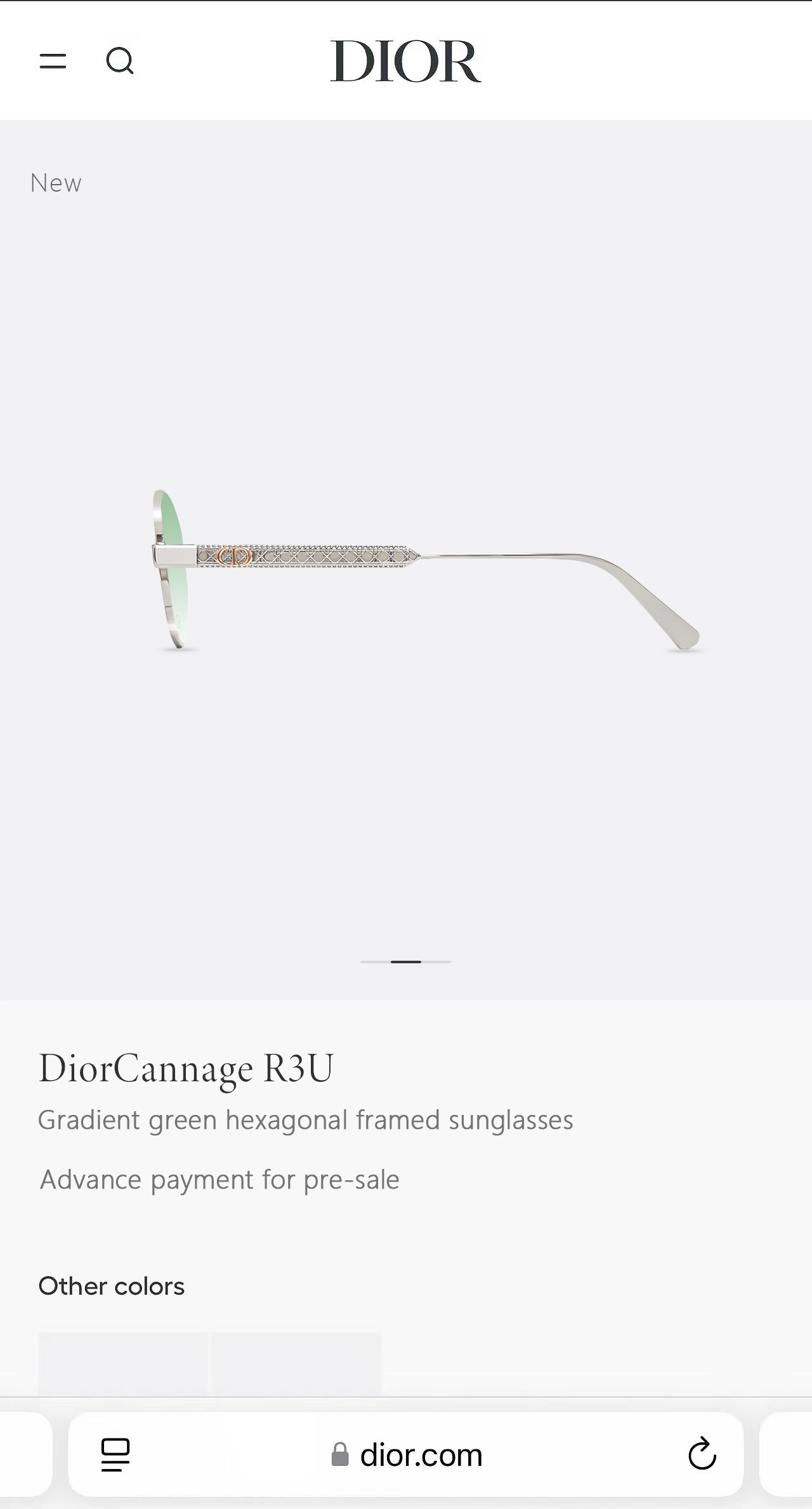 Dior DiorCannage R3U Hexagonal Gradient Green Sunglasses