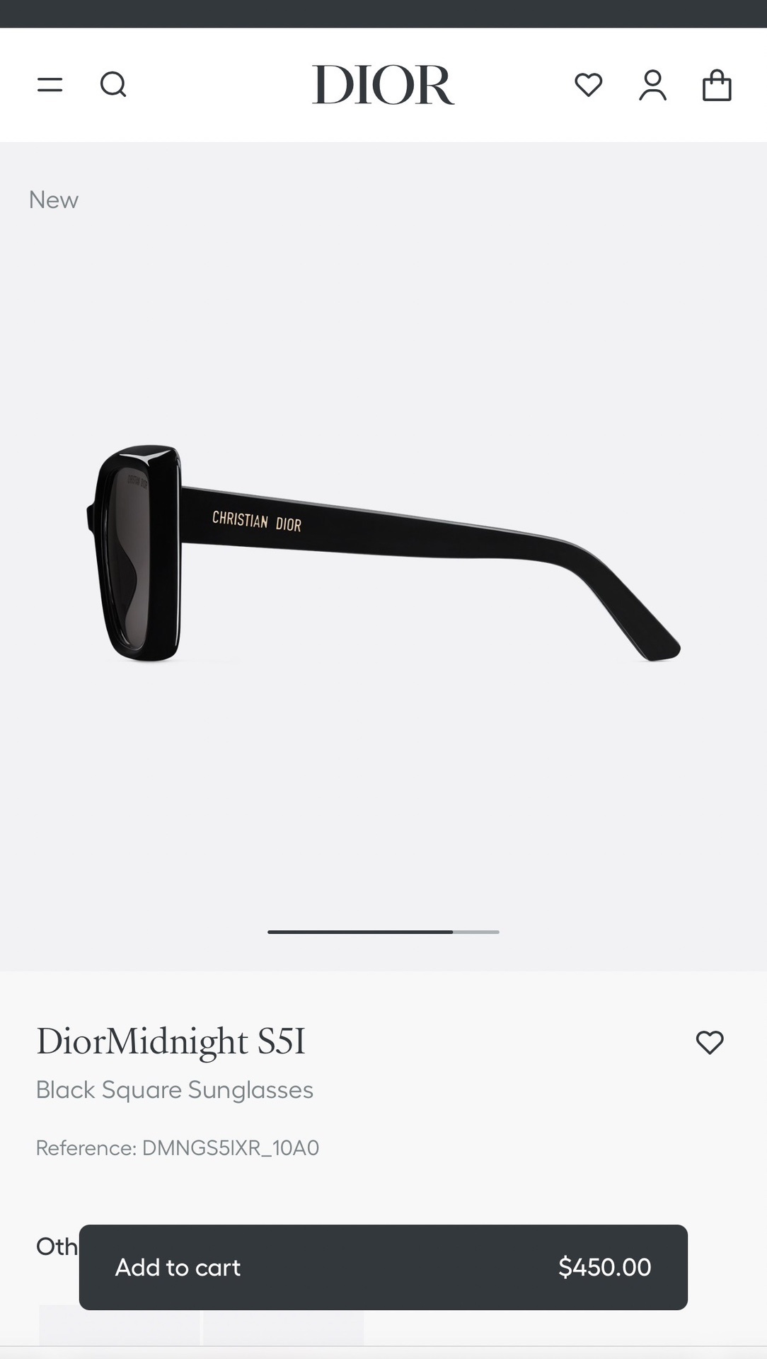 DiorMidnight S5I – Elegant Black Square Sunglasses for Women