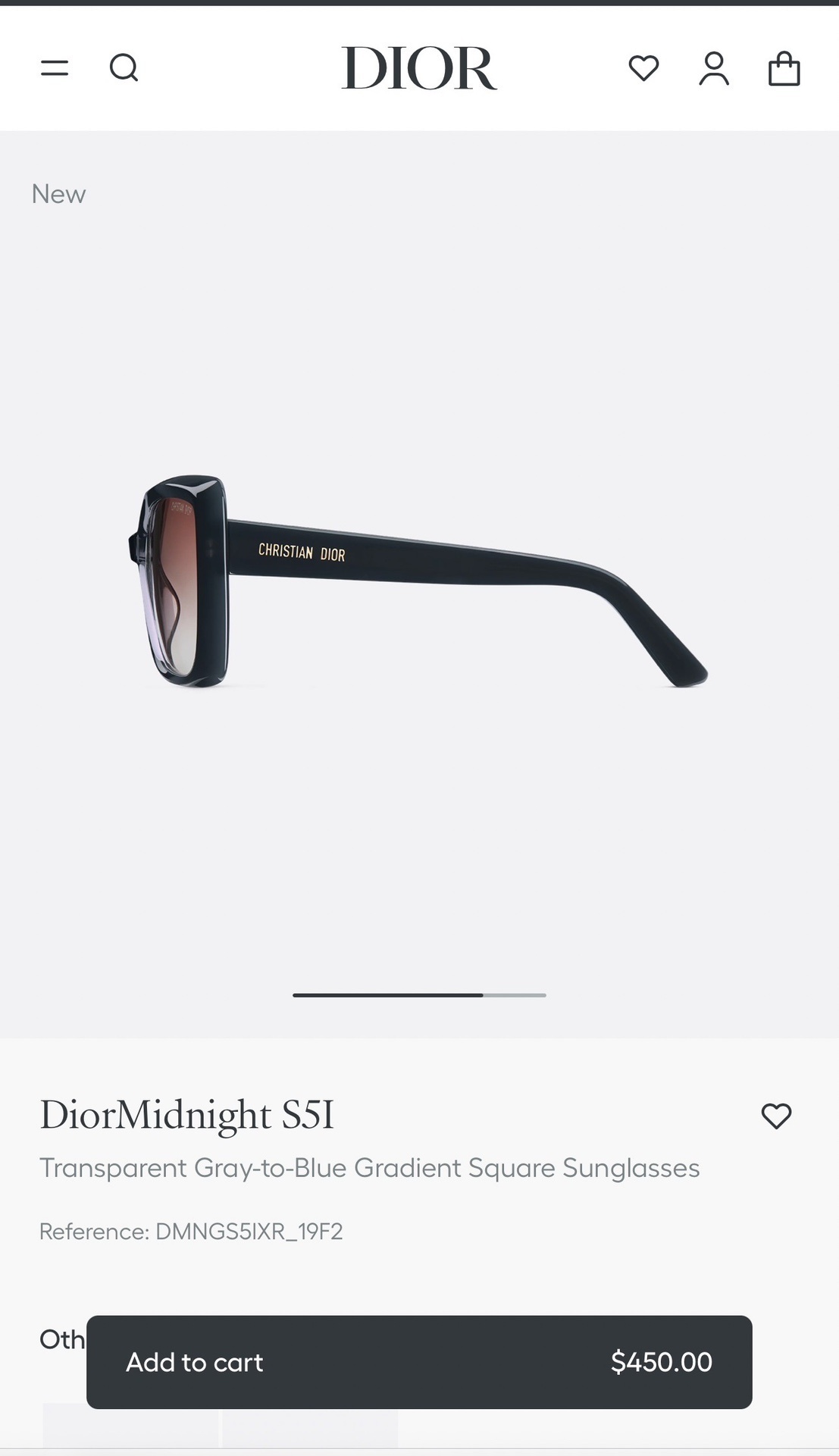 DiorMidnight S5I – Elegant Black Square Sunglasses for Women