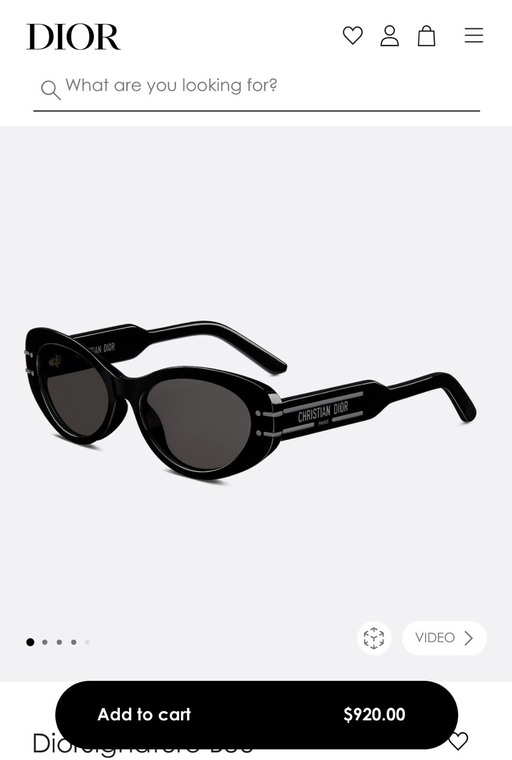 Dior Black Signature B3U Sunglasses – Oval Frame