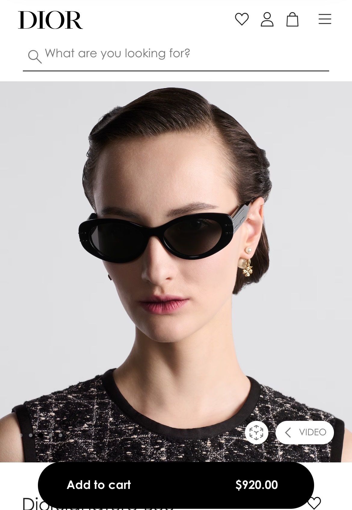 DiorSignature B1U Butterfly Sunglasses in Black Acetate
