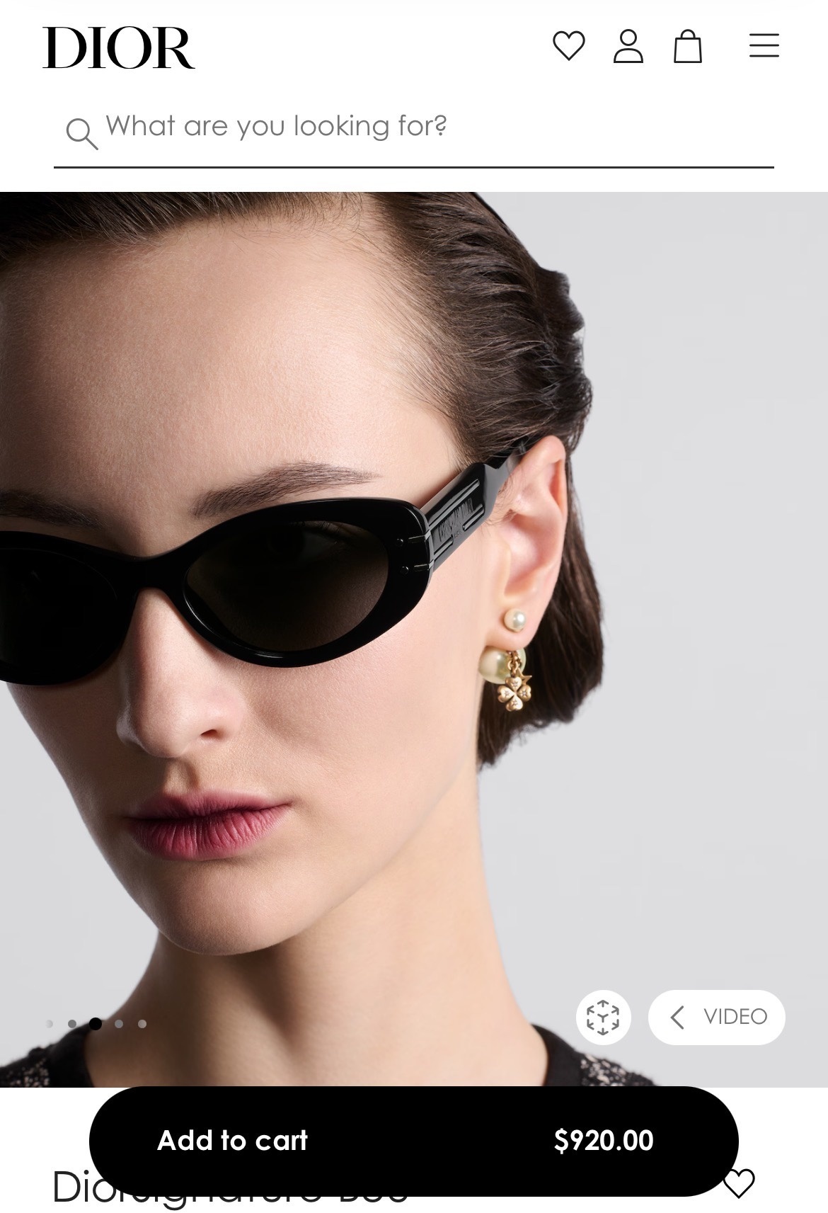 DiorSignature B1U Butterfly Sunglasses in Black Acetate