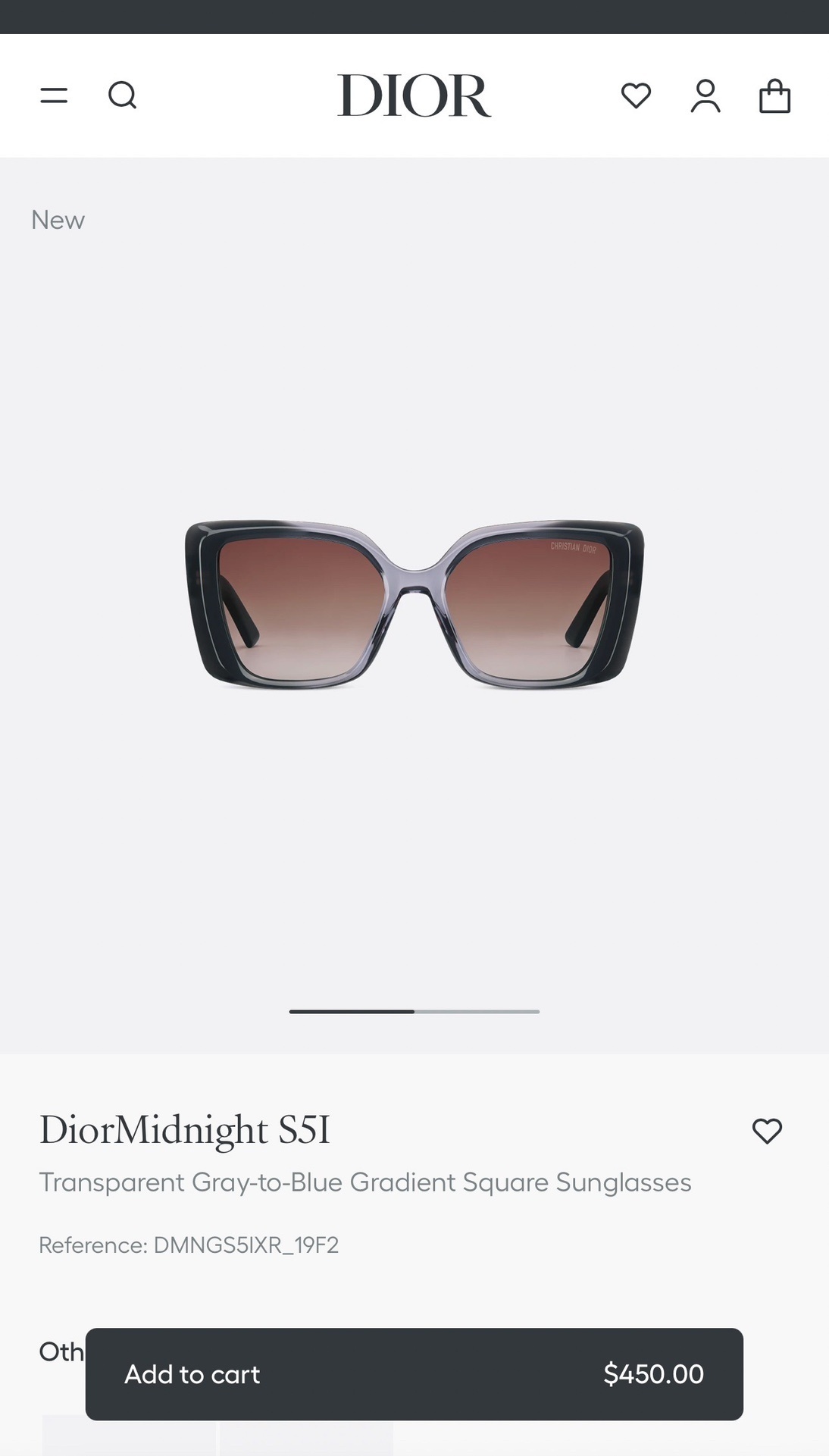 DiorMidnight S5I Sunglasses – DiorMidnight S5I Gray-Blue Square