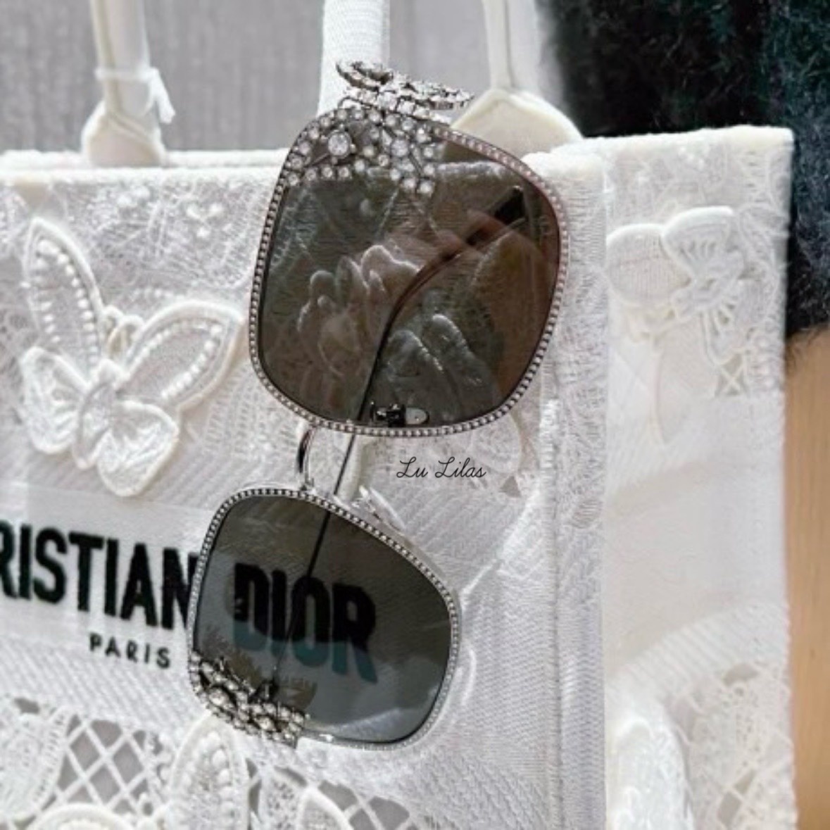 DiorFantastica Butterfly Crystal Square Sunglasses