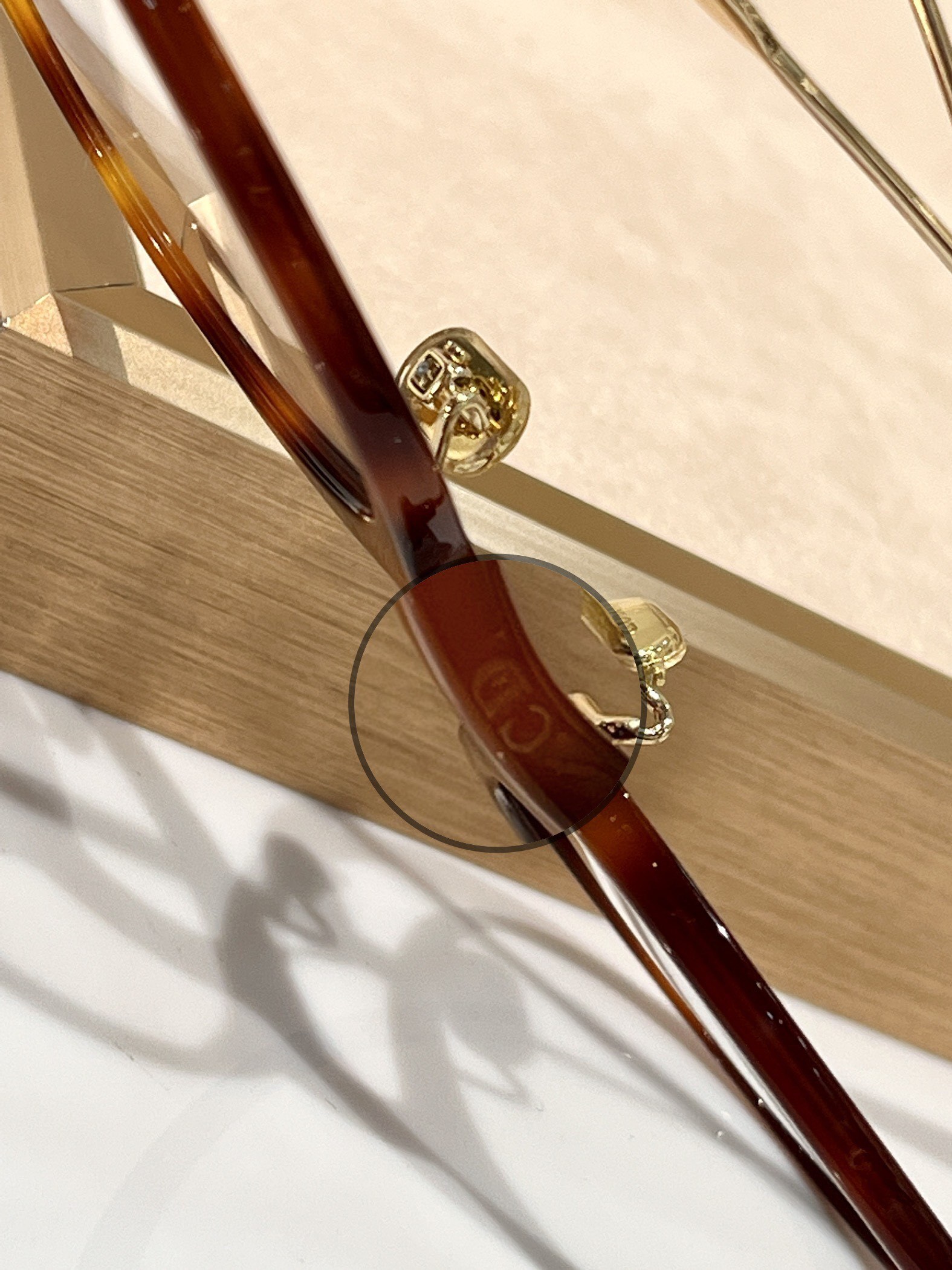 Dior Tortoise Shell Round Optical Glasses with Gold Temples