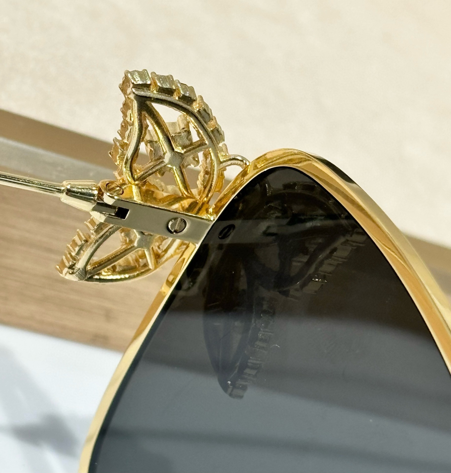 Luxury Butterfly Crystal Square Sunglasses for Women – Gold