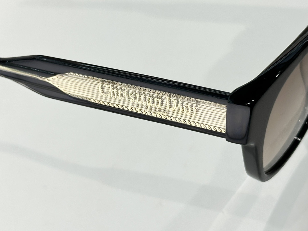 Christian Dior Label R1F Round Sunglasses – Black & Gold