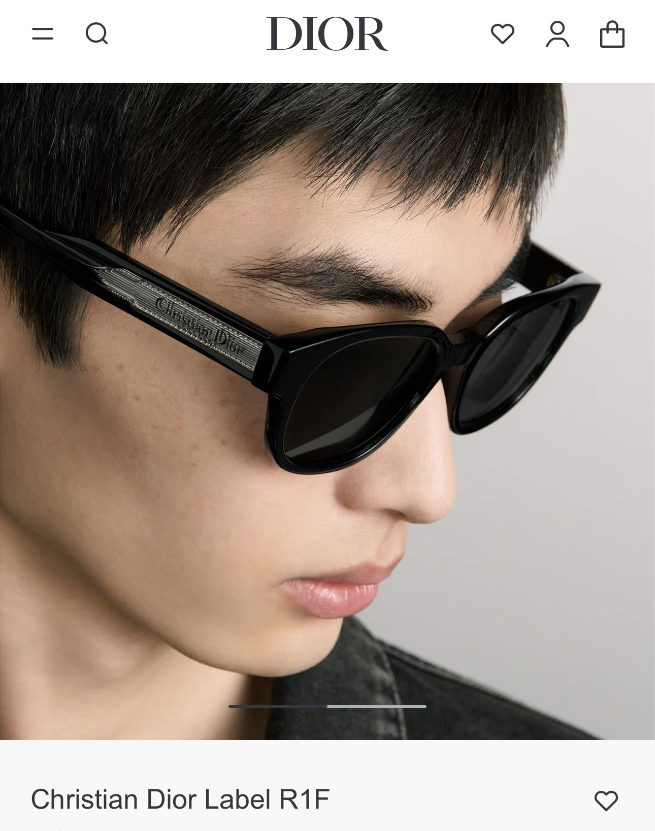 Christian Dior Label R1F Round Sunglasses in Black Acetate