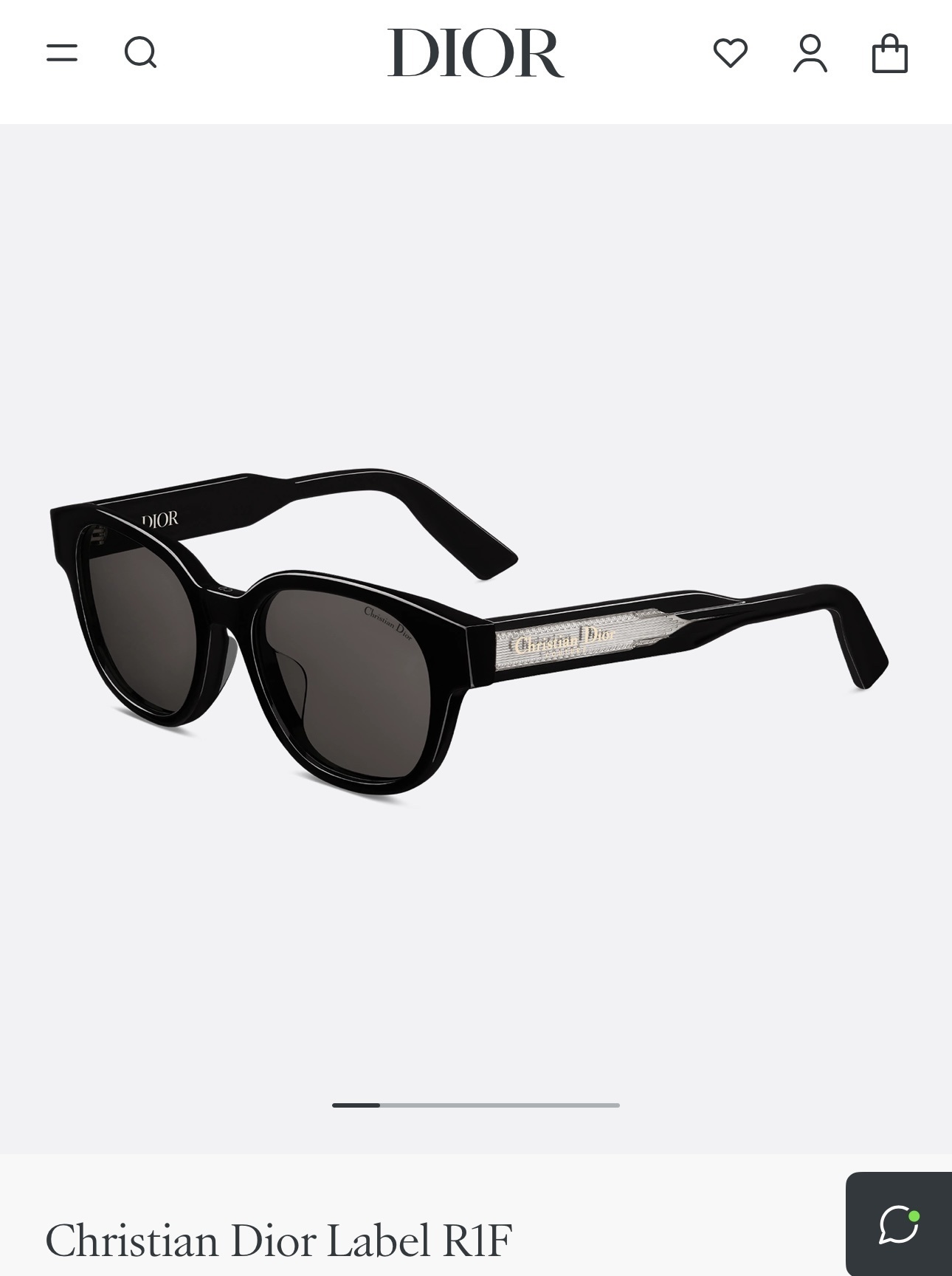 Christian Dior Label R1F Round Sunglasses in Black Acetate