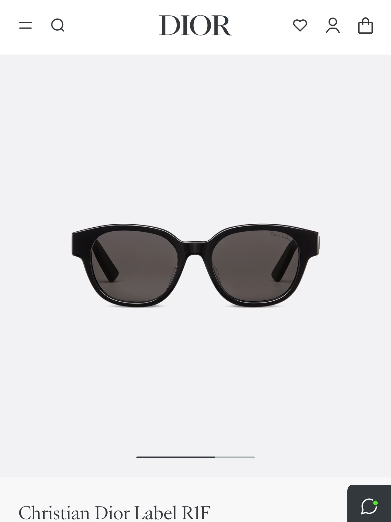 Christian Dior Label R1F Round Sunglasses in Black Acetate