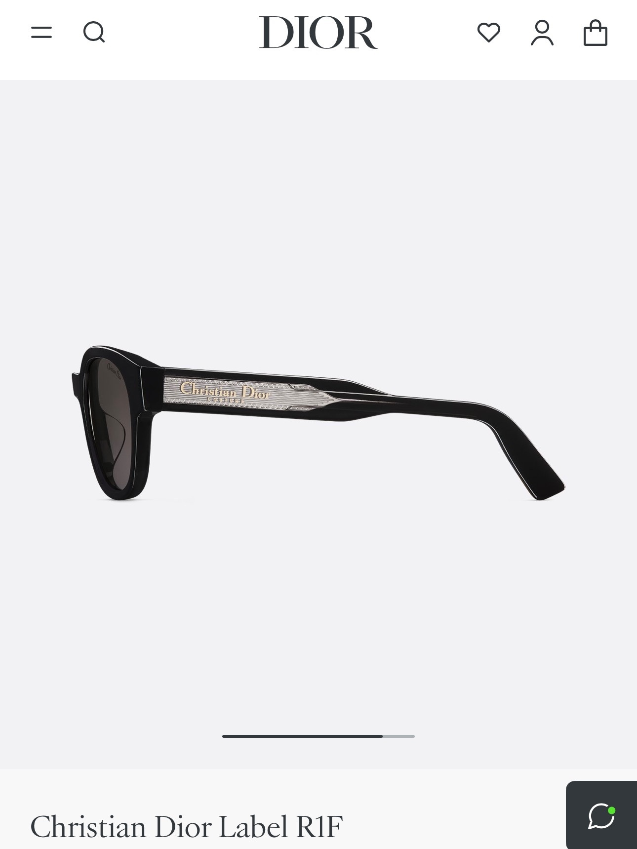 Christian Dior Label R1F Round Sunglasses in Black Acetate