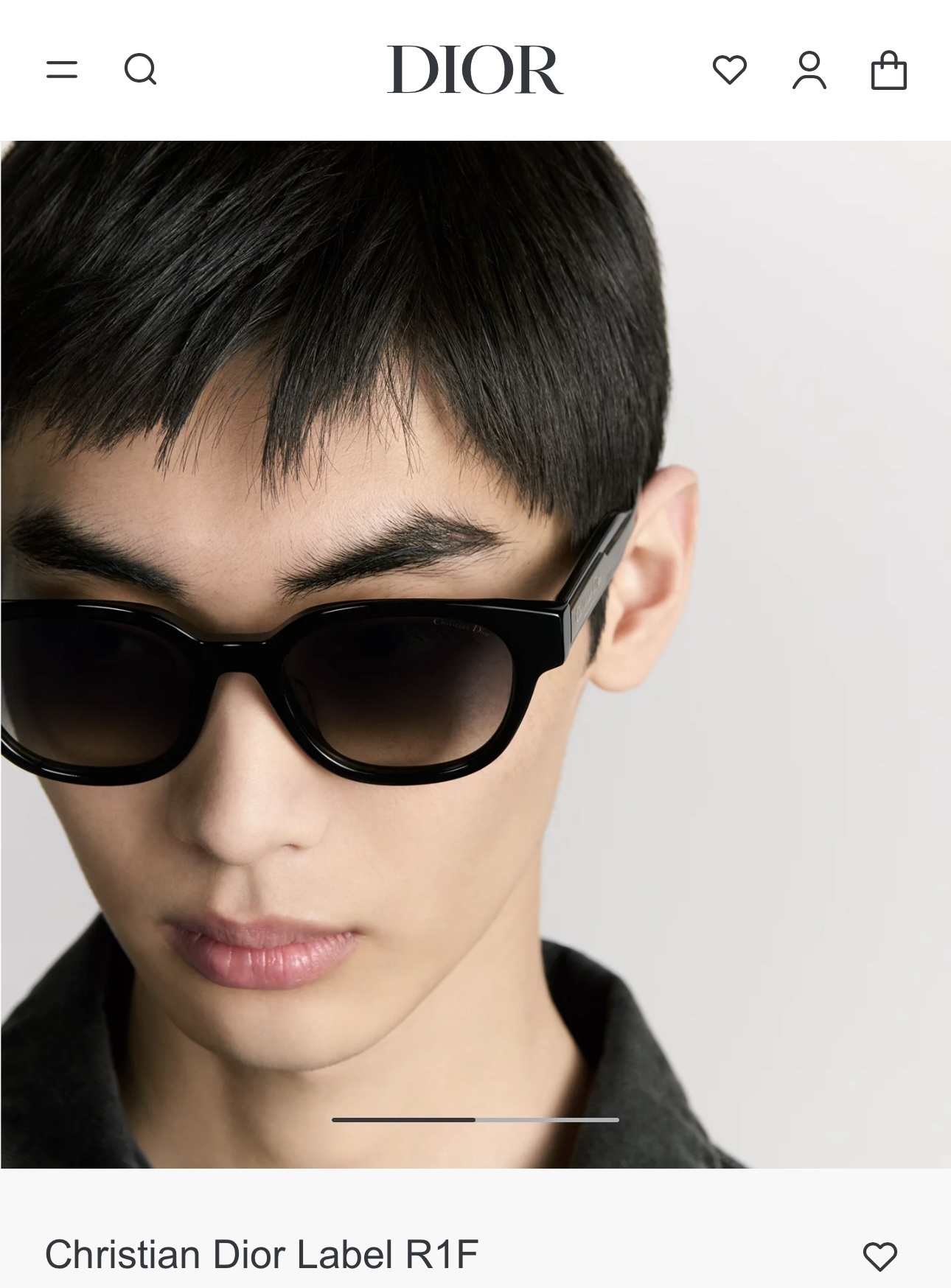 Christian Dior Label R1F Black Sunglasses with Gradient Lenses