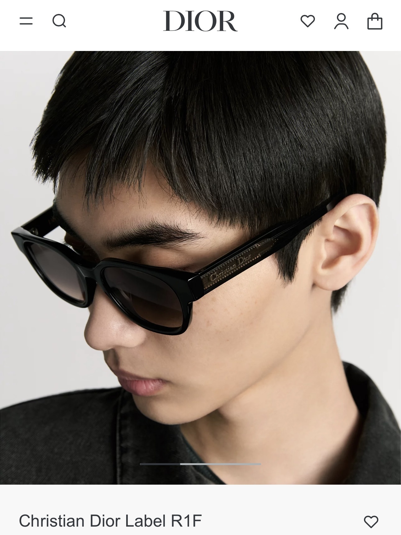 Christian Dior Label R1F Black Sunglasses with Gradient Lenses