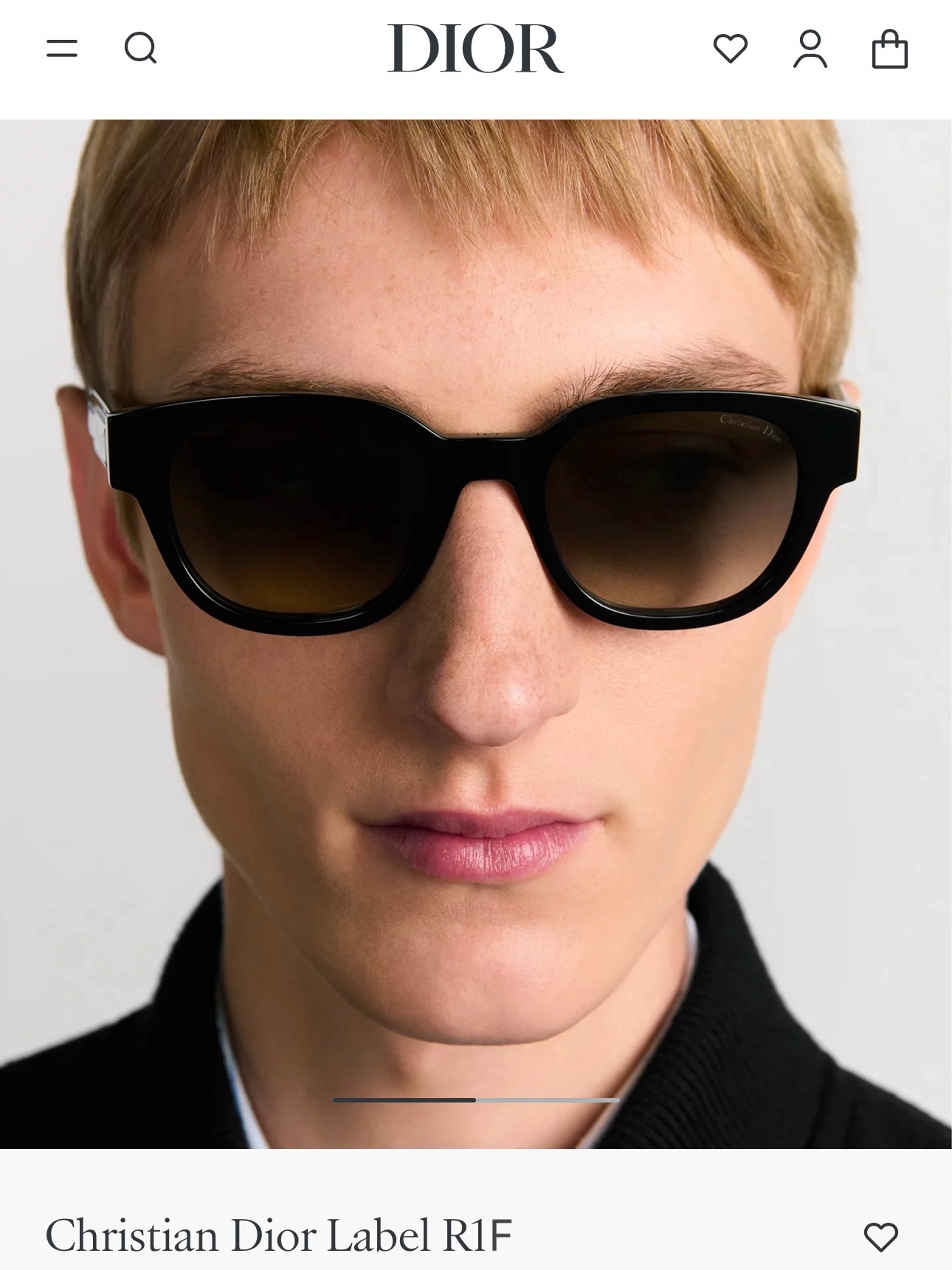 Christian Dior Label R1F Black Sunglasses with Gradient Lenses