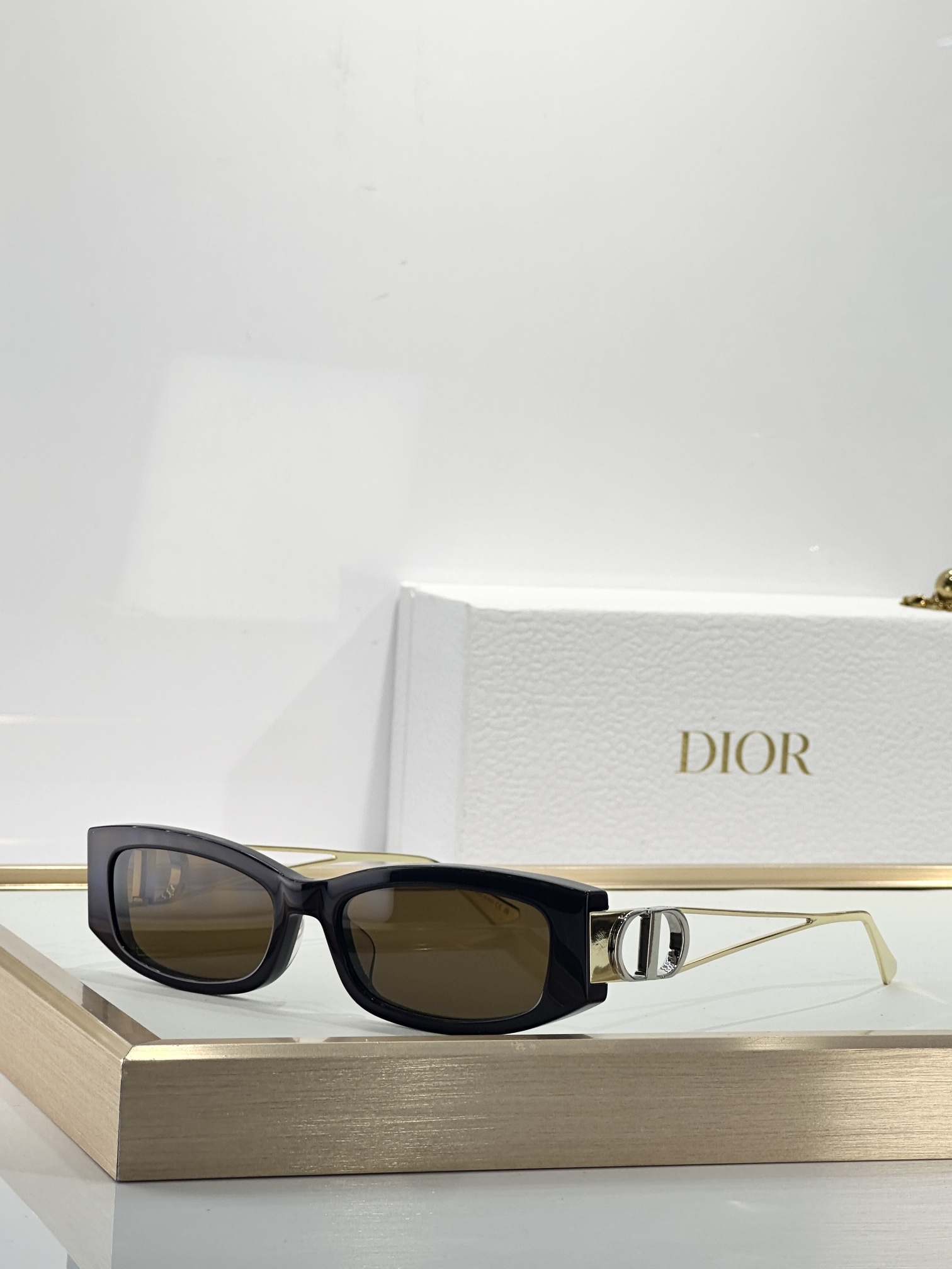 gold Dior Black Rectangular Sunglasses – Dior Black Rectangular